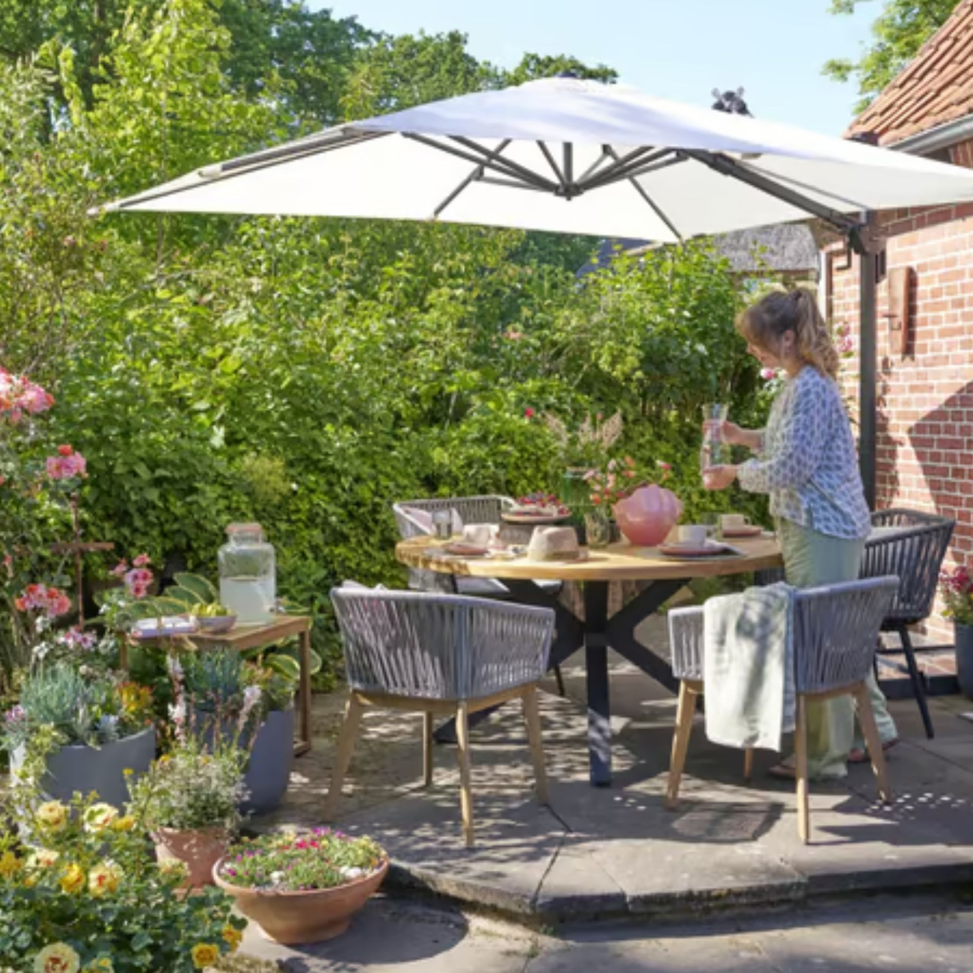 doppler® Betonschirmständer doppler Granit Schirmständer Ampelschirm Rollen und Adapter 140kg 80