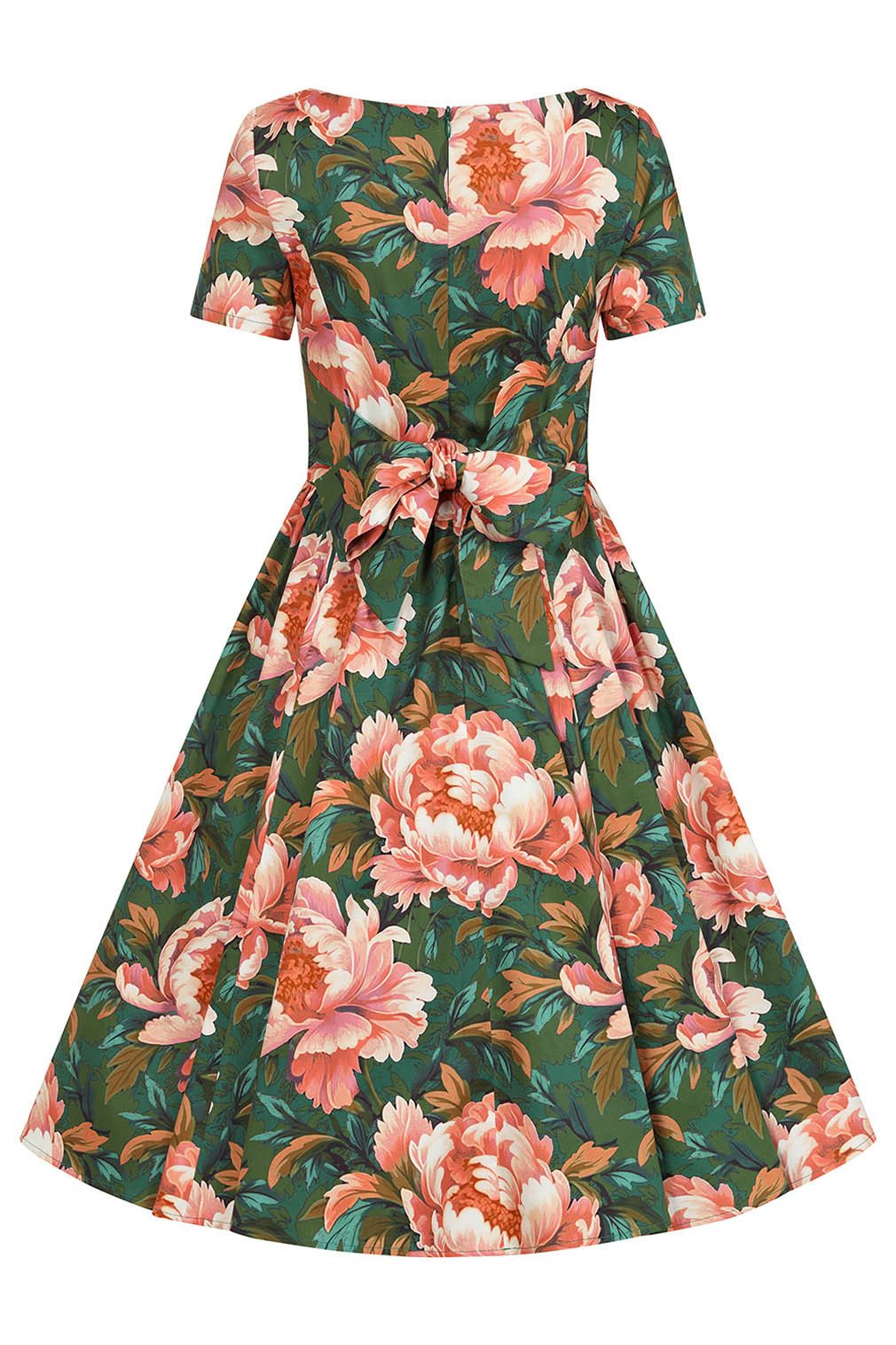 Hearts & Roses London A-Linien-Kleid Norah Floral Retro Vintage Fit-N-Flare 50er