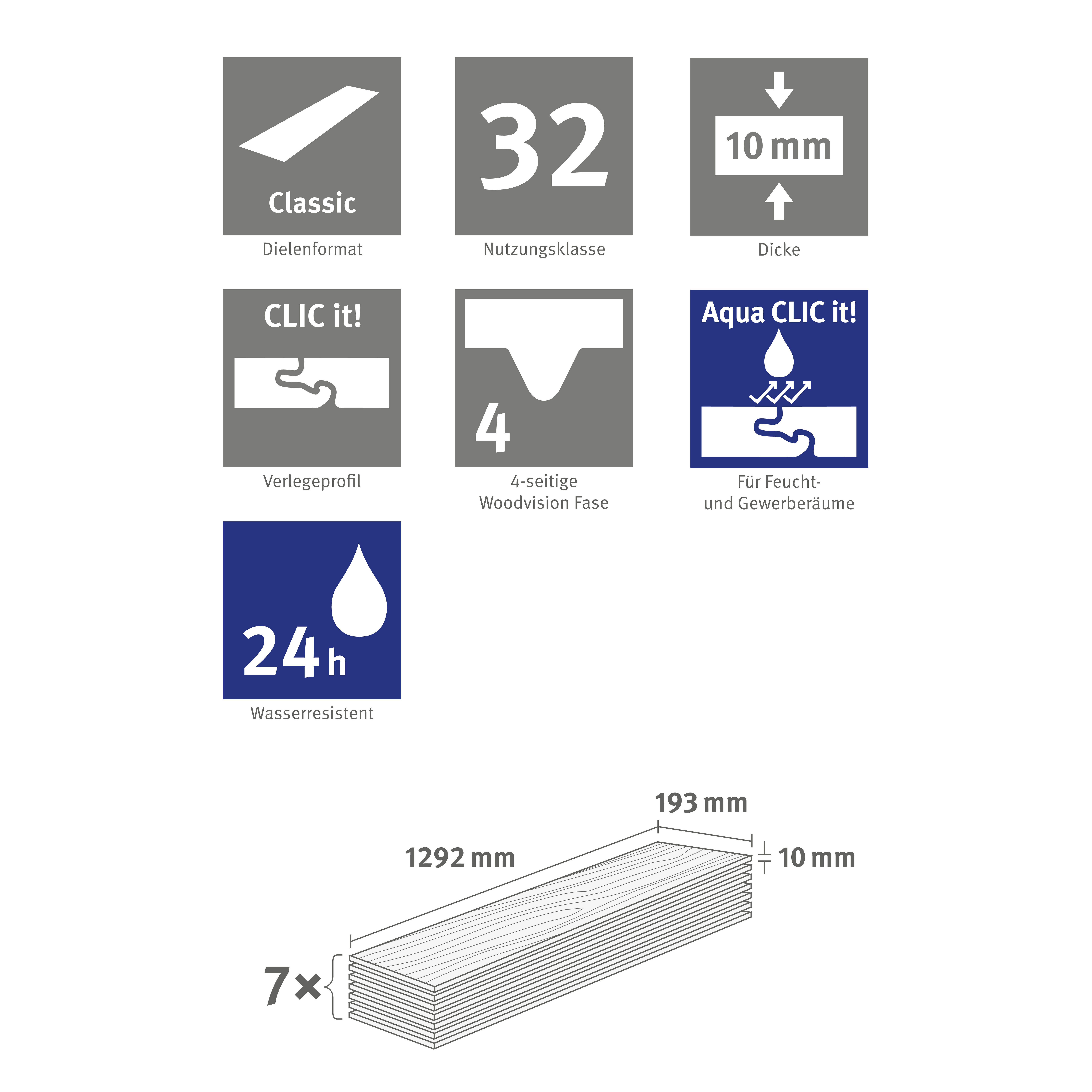 EGGER Laminat Laminat NatureSense* Aqua EL2081 Elva Eiche grau, (10mm, 1,746qm), Wasserbeständig & Praktisch – Bild 5 von 5