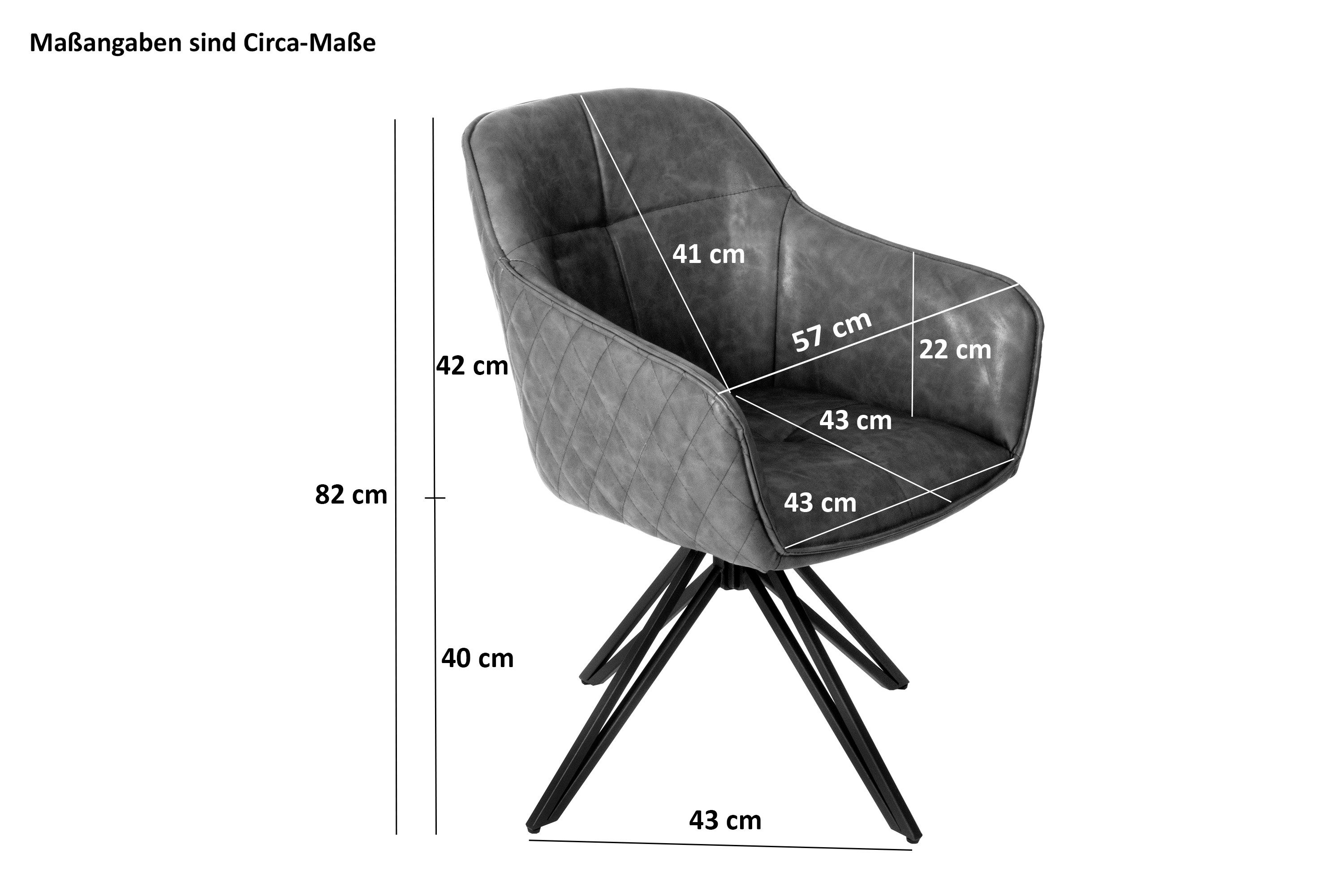 SAM® Drehstuhl Riveria, Drehstuhl, Kunstlederbezug, Metallgestell schwarz