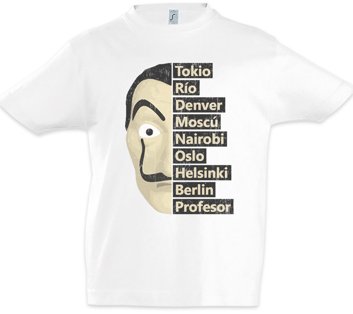 Print-Shirt The Names Kinder T-Shirt Bank Money Cash Überfall Professor Casa Heist