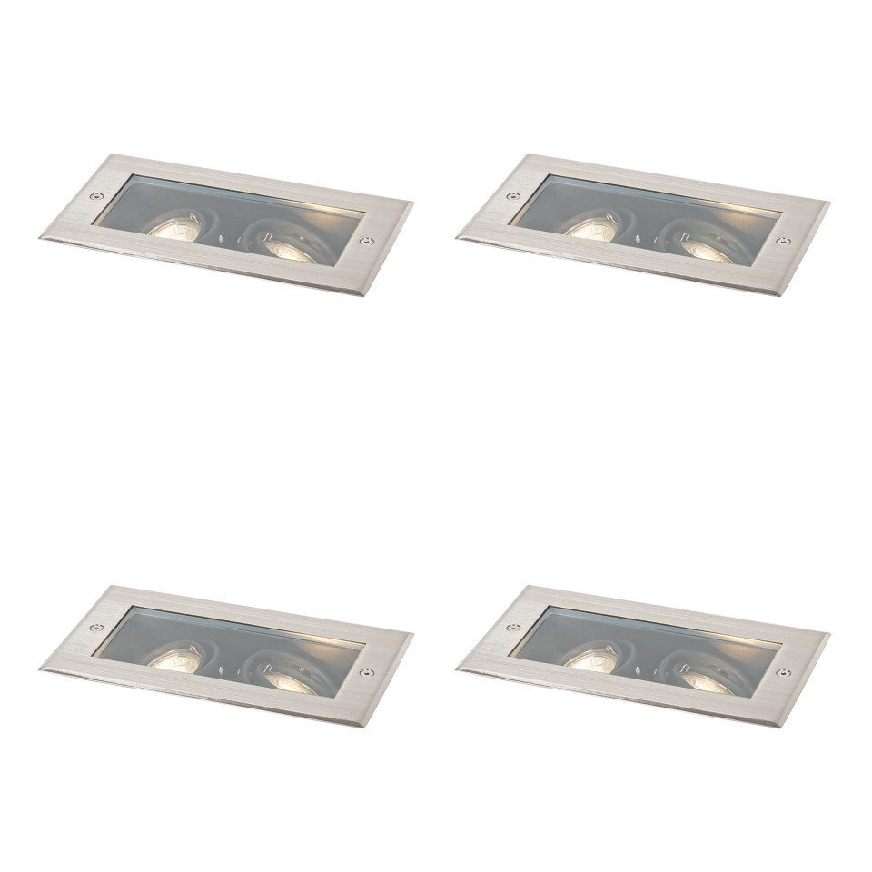 Qazqa LED Einbaustrahler 106898, ohne Leuchtmittel, Warmweiß, QAZQA Außen Einbau­leuchte, gu10, Stahl, Stahl, Modern