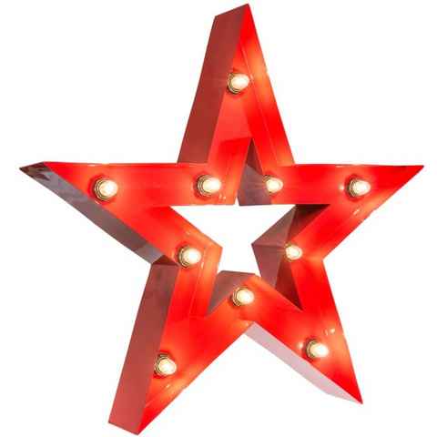 MARQUEE LIGHTS LED Dekolicht Star, ohne Leuchtmittel, Warmweiß, Wandlampe, Tischlampe Star 10 Lichtquellen E14 (exkl) - 38x38cm