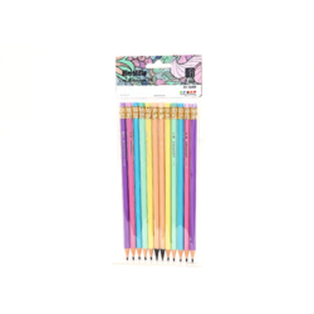 HundB Bleistift 12 Bleistifte HB Pastellfarben mit Radiergummi, (Stück, 12-tlg., Bleistifte), Stifte Schreibwaren Zeichengeräte Malutensilien Künstlerbedarf