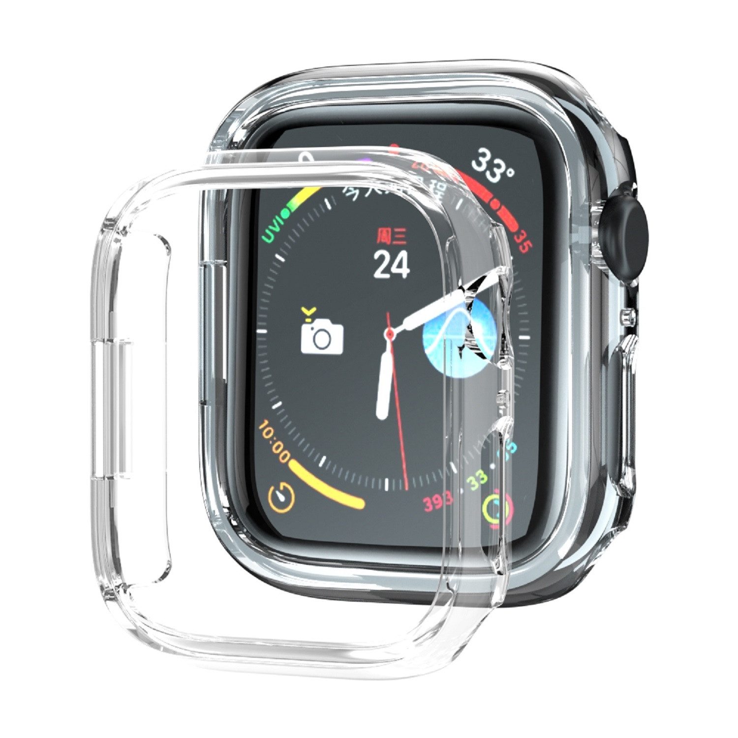 Protectorking Schutzfolie Schutzhülle für Apple Watch 7/ 8/ 9 41 mm Smartwatch Schutz Hülle, (1-Stück), ANTI-SCHMUTZ
