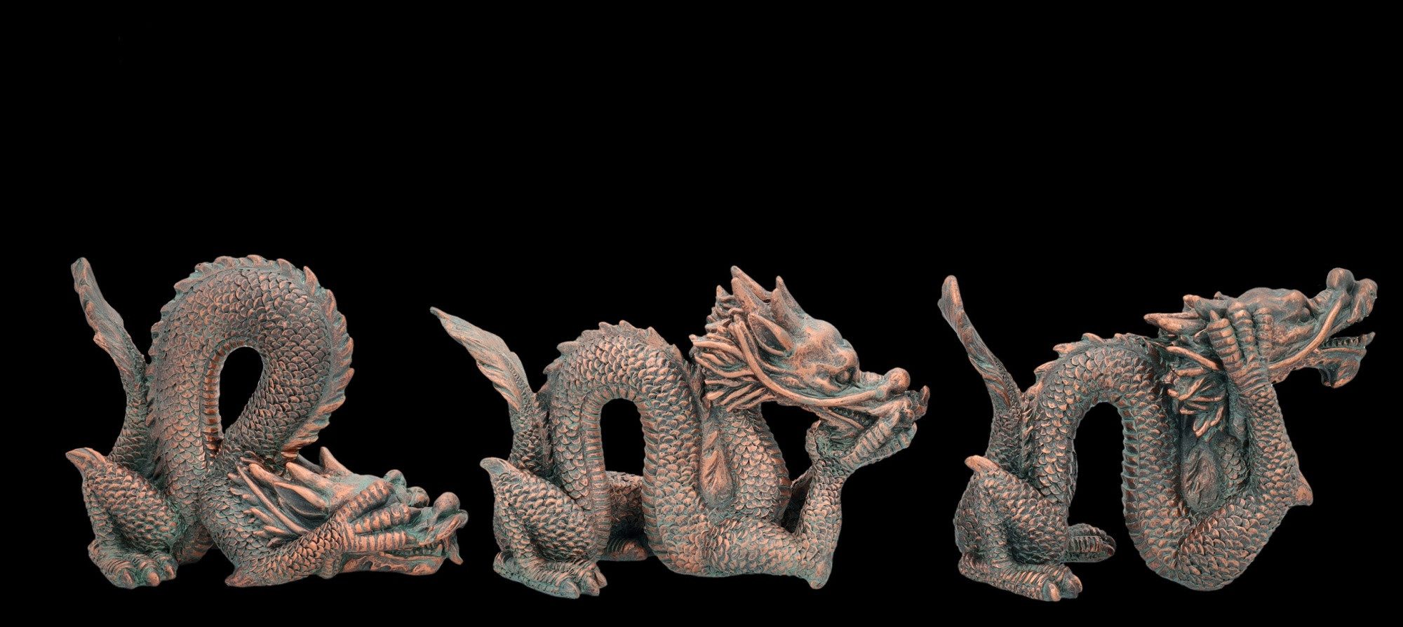 Figuren Shop GmbH Dekofigur Chinesische Drachenfiguren - Nichts Böses - Fantasy Mythologie Deko
