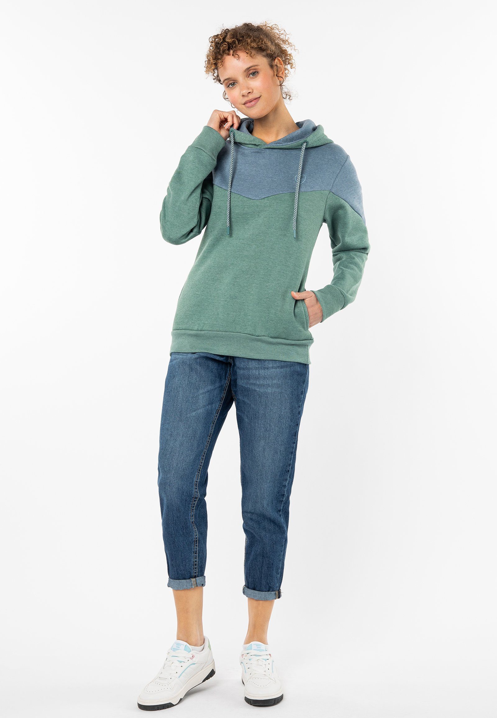 Eight2Nine Hoodie Damen Hoodie Colorblock Sweater, Kapuzensweatshirt mit Eingrifftaschen, mit Kapuze