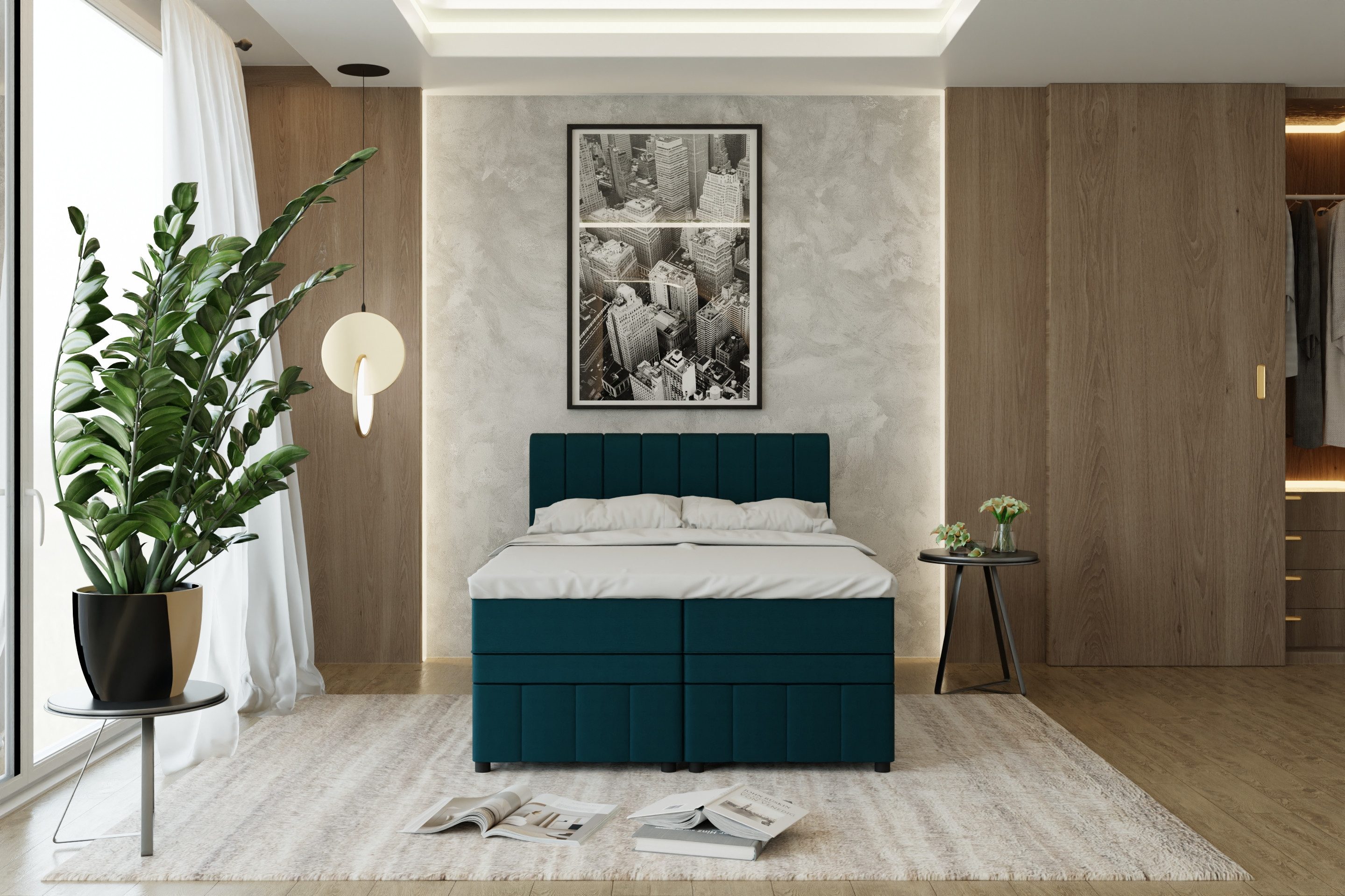 Homesy Boxbett Avalon (3-St), 140x200, 160x200, 180x200, Boxbett mit Bettkasten und Topper