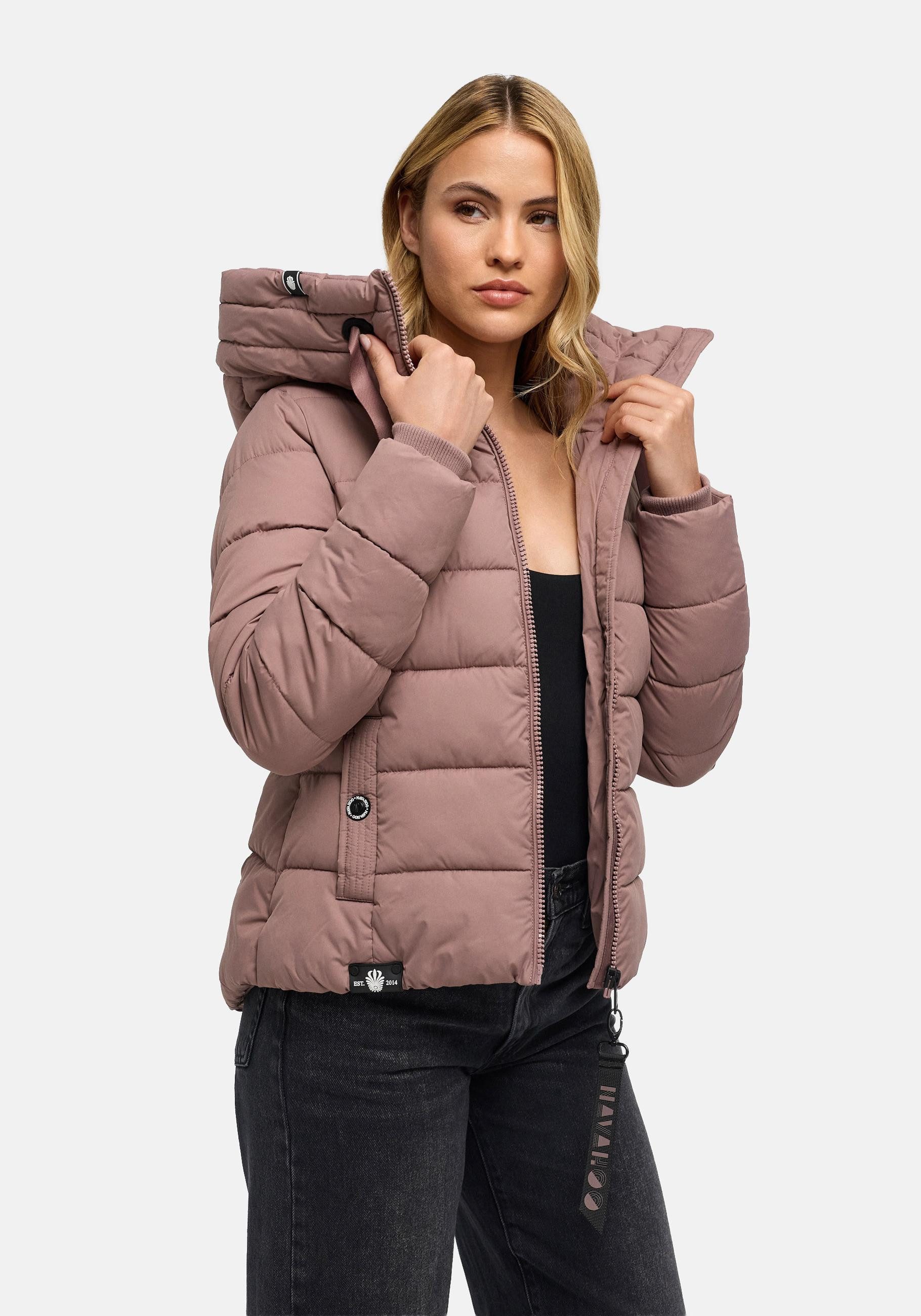 Navahoo Steppjacke Amayaa stylische Damen Winterjacke mit coolen Applikationen