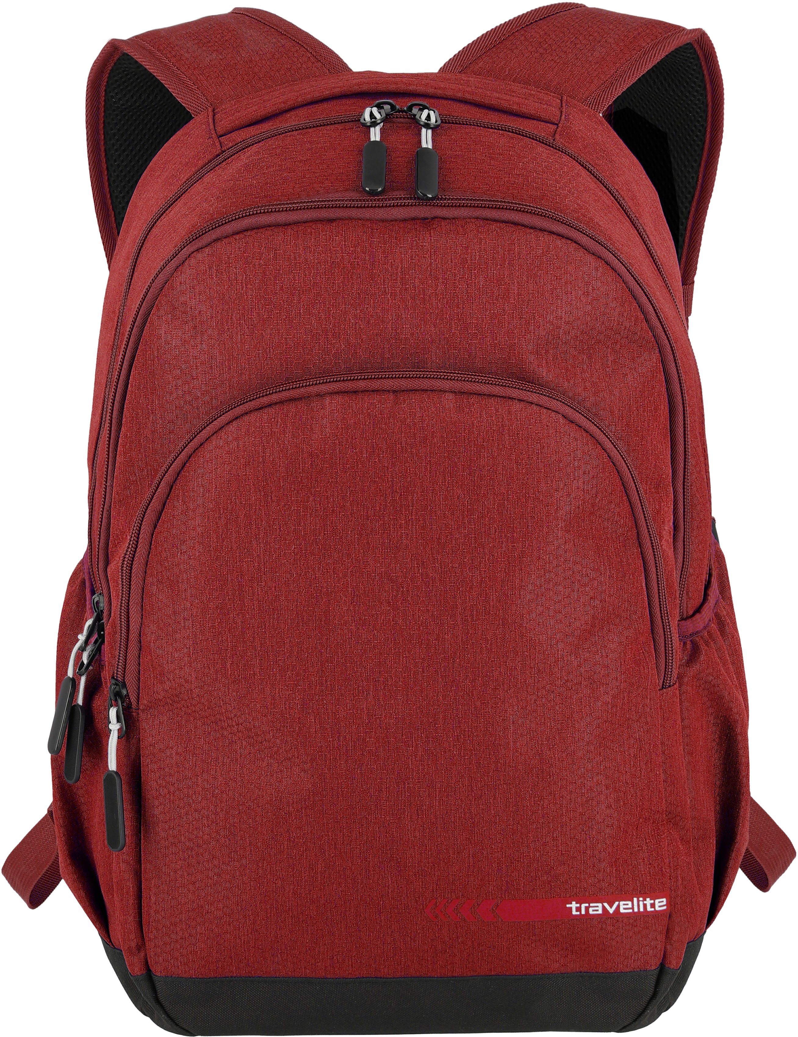 travelite Freizeitrucksack Kick Off L, 45 cm, mit 15,6-Zoll Laptopfach Rot