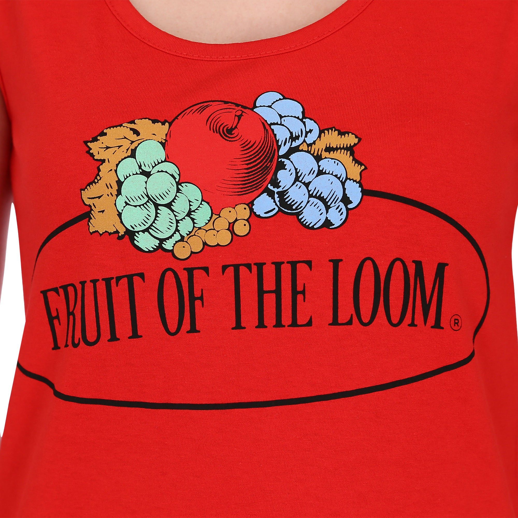 Damen rot Sweatshirt the Fruit Sweatshirt leichtes Vintage-Logo Loom of mit