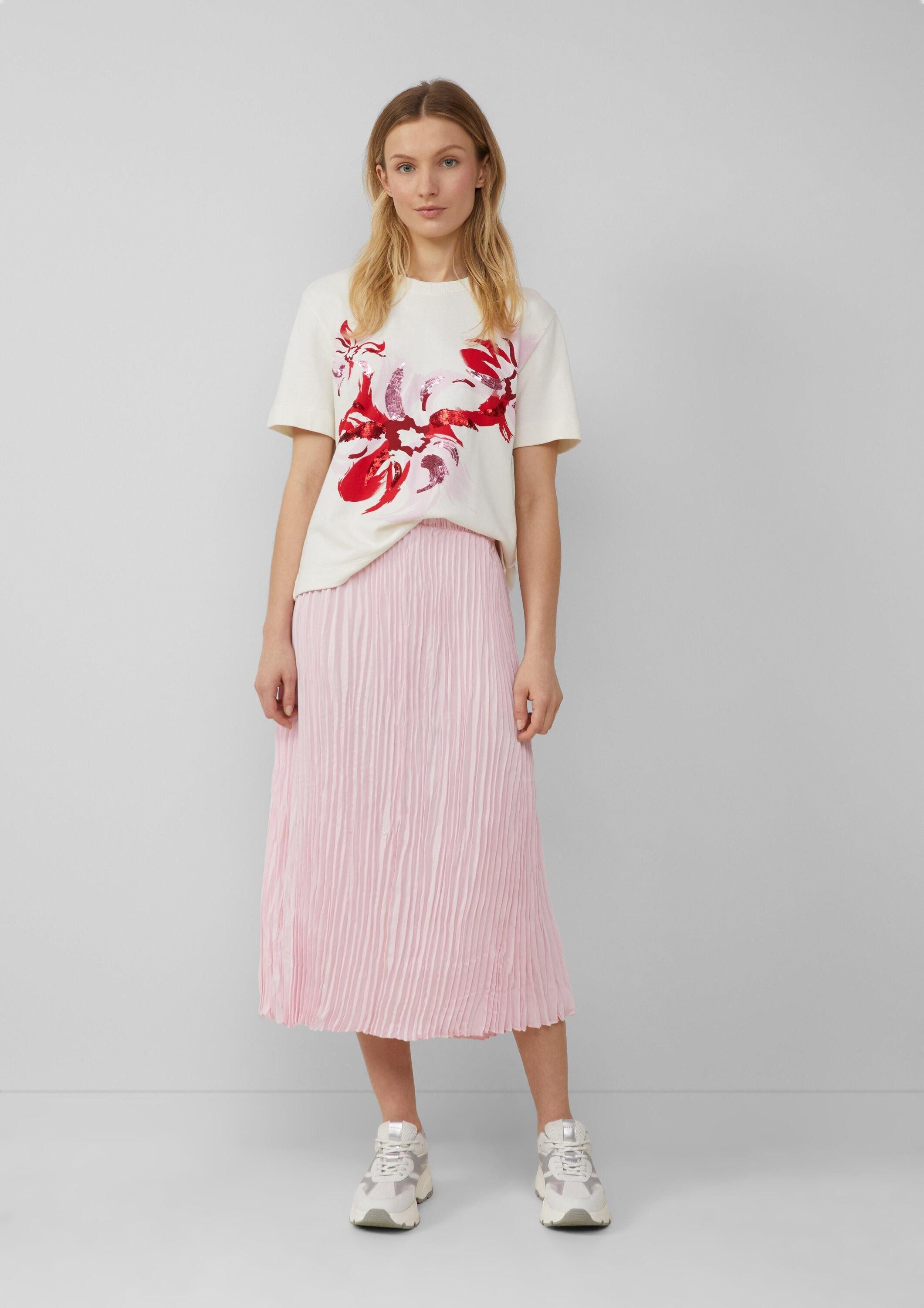 s.Oliver Midirock Rock Fließender Midirock mit Plisseefalten und Elastikbun günstig online kaufen