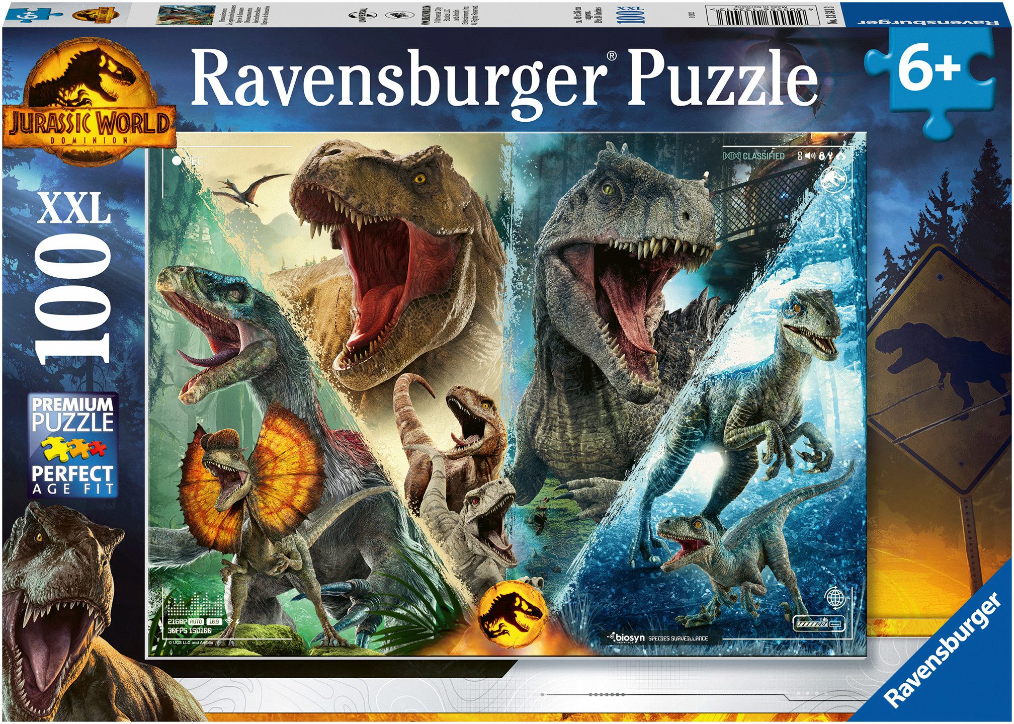 Ravensburger Puzzle Jurassic World, Dinosaurierarten, 100 Puzzleteile, Made günstig online kaufen