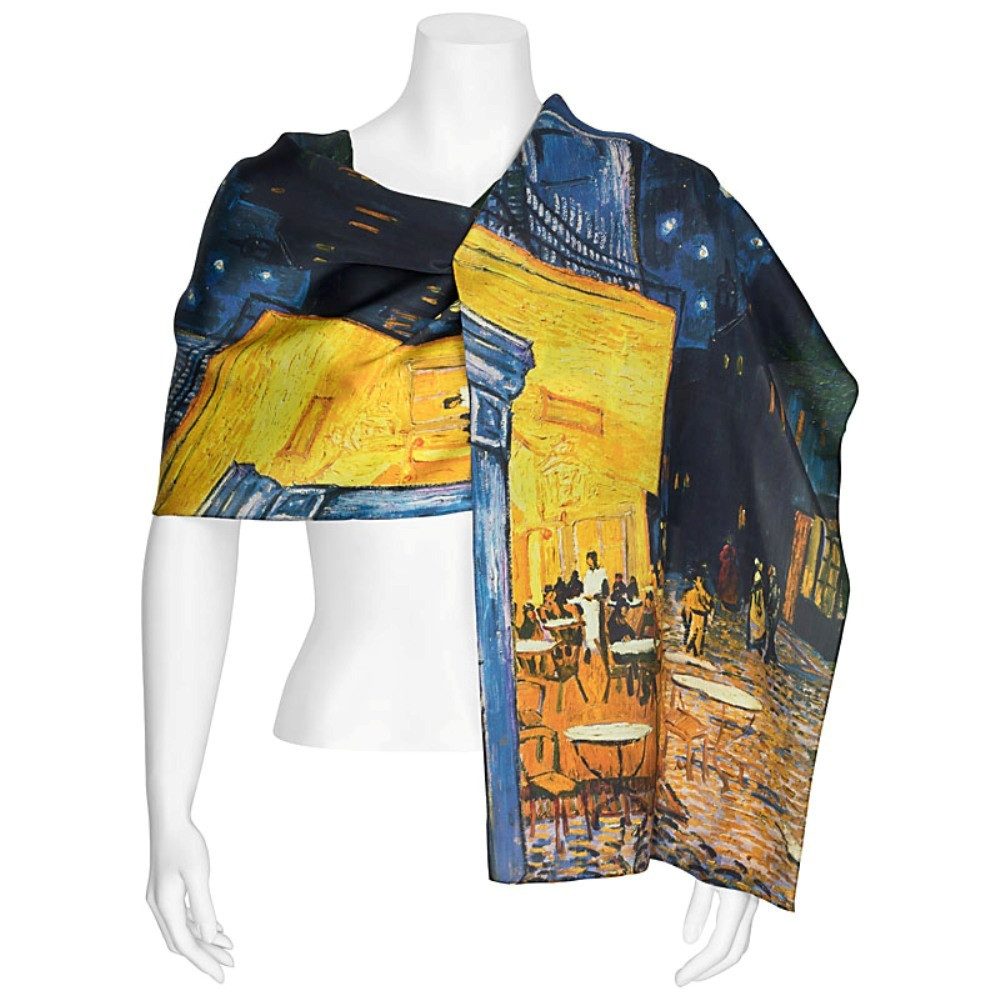 von Lilienfeld Seidenschal Schal 100% Seide Vincent van Gogh: Nachtcafé 172 x 42 cm, Kunstdruck