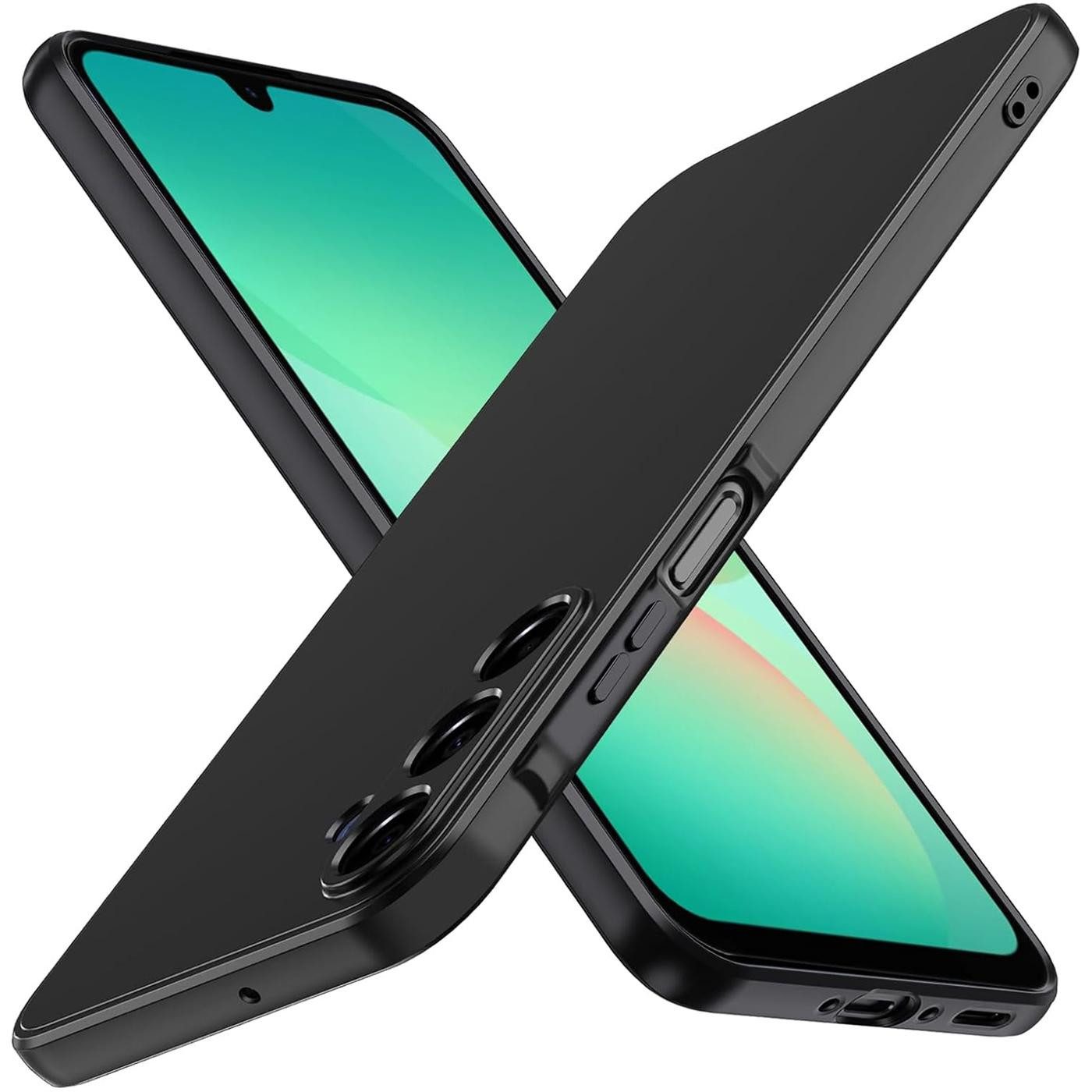CoolGadget Handyhülle Handy Schutzhülle für Samsung Galaxy A27 5G matt schwarz, Silikon TPU Hülle Schutz Tasche Cover schlicht Slim Case