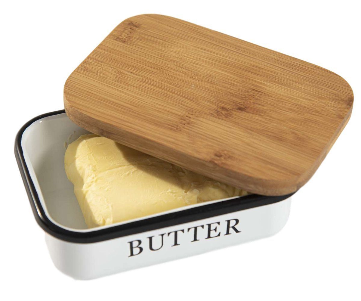 Zedelmaier Butterdose Butterdose,Butterglocke für 250g Butter,mit nachhaltigem holzdeckel, (Packung)