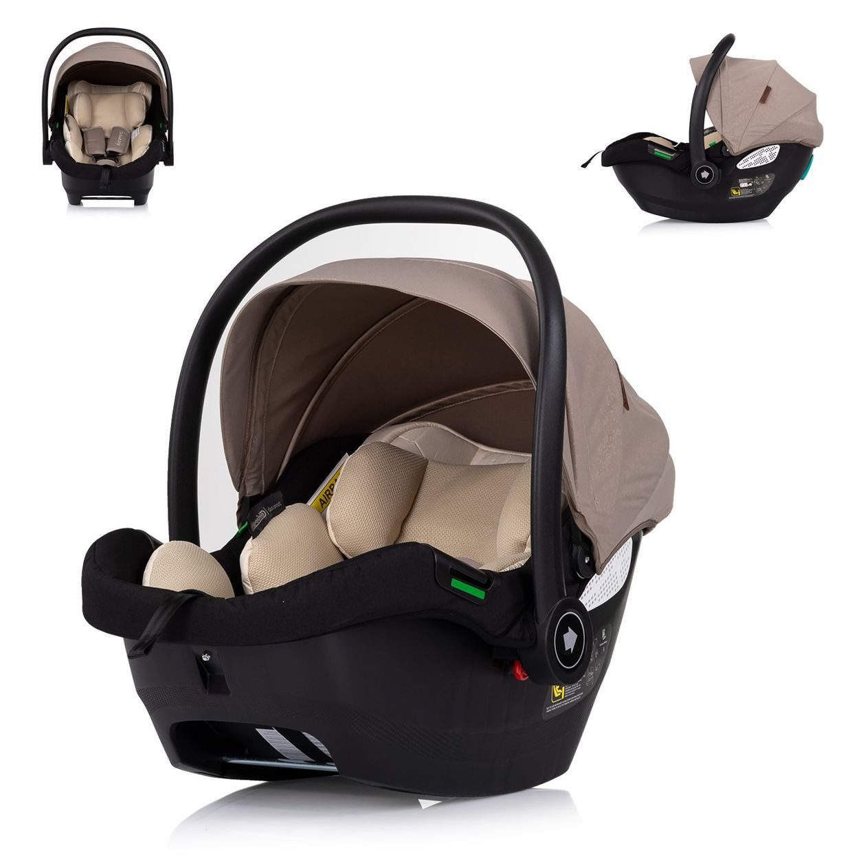 Chipolino Babyschale i-Size Babyschale Duo Smart, ab: 0, bis: 1.25, Gruppe 0+, Kissen, verstellbare Kopfstütze