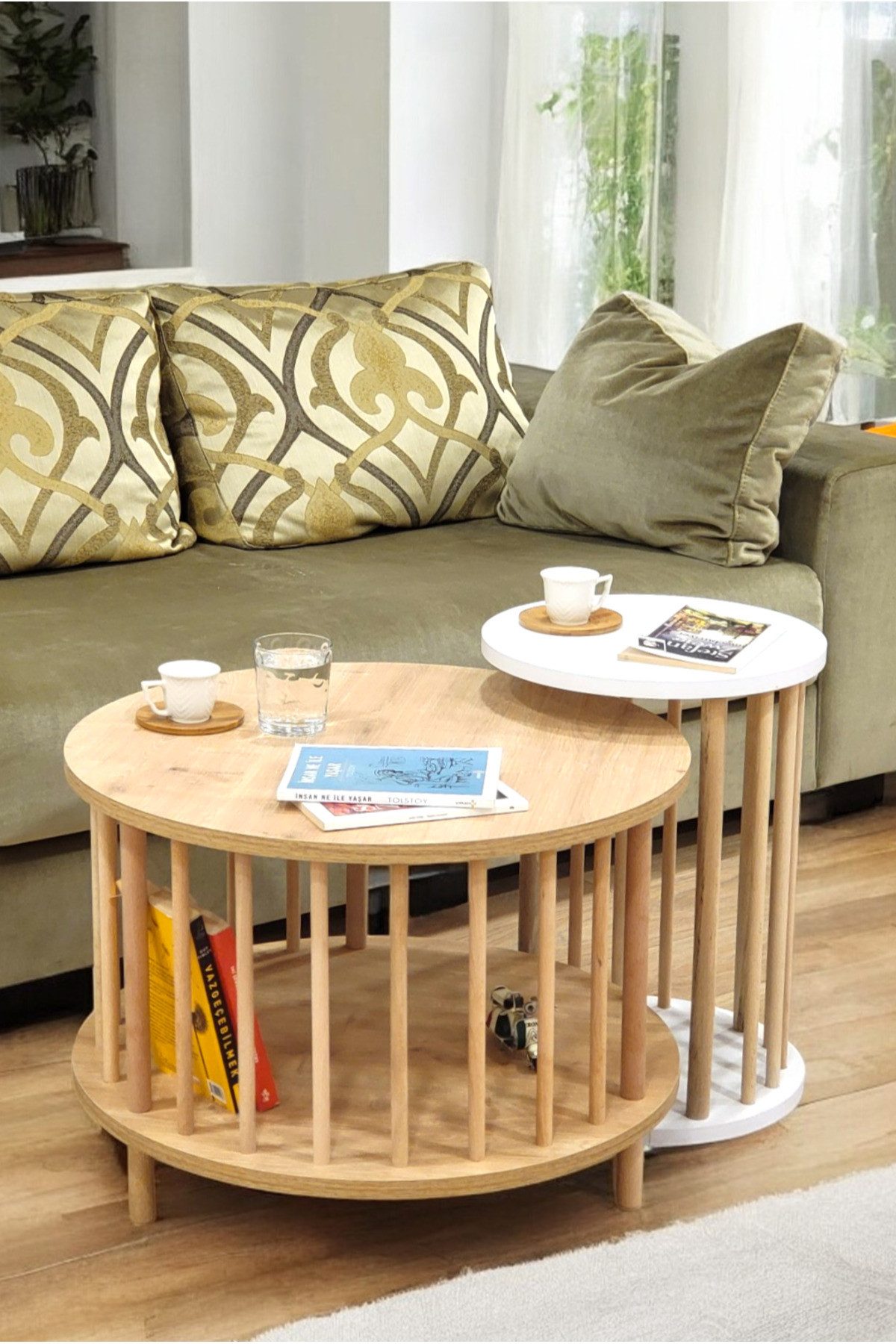 en.casa Couchtisch (2-St), Mit Zeitschriftenablage, 2 Ebenen 91332110
