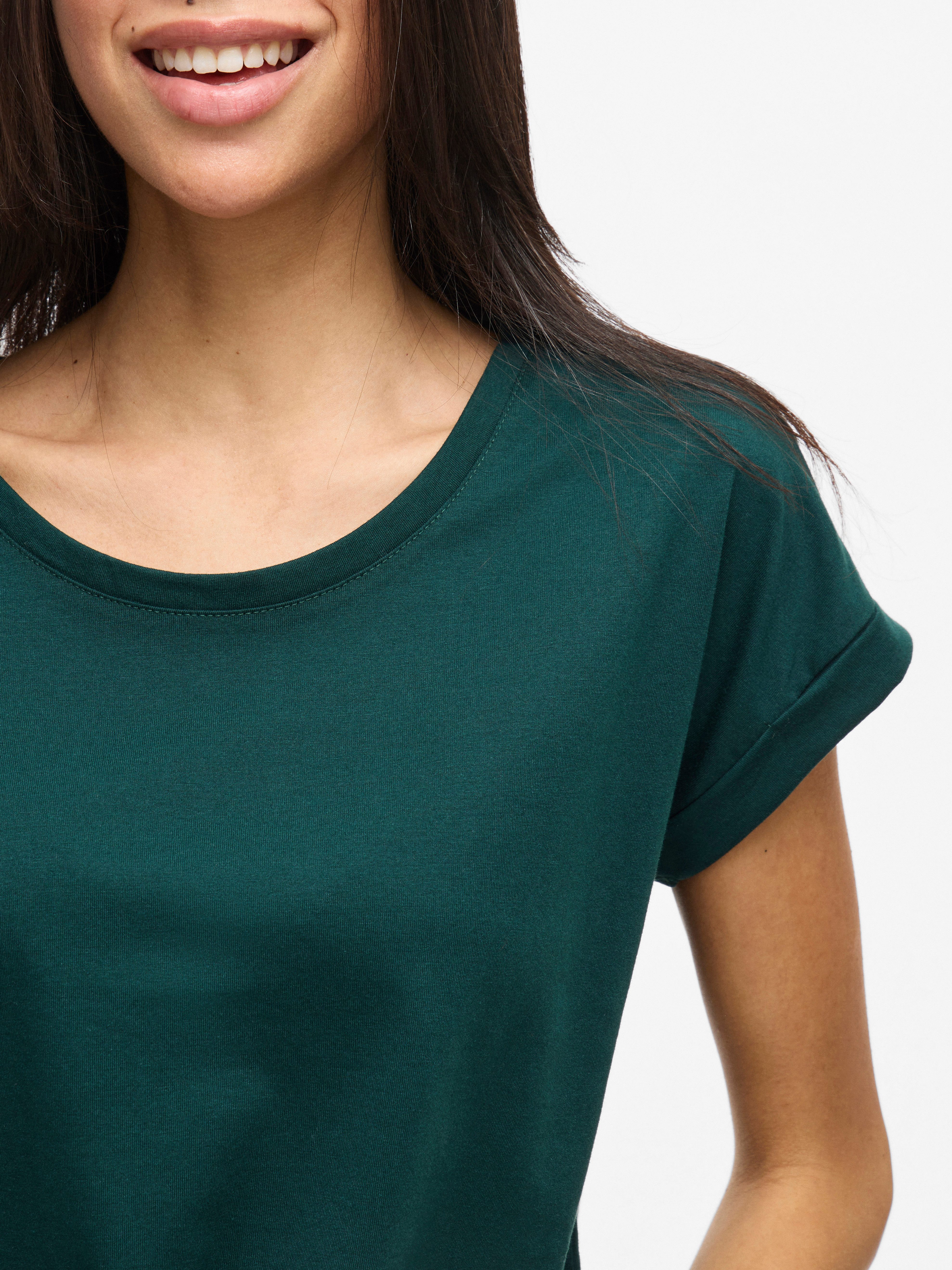 Vila Rundhalsshirt VIDREAMERS NEW PURE T-SHIRT/SU-NOOS Baumwollmischung, regular fit