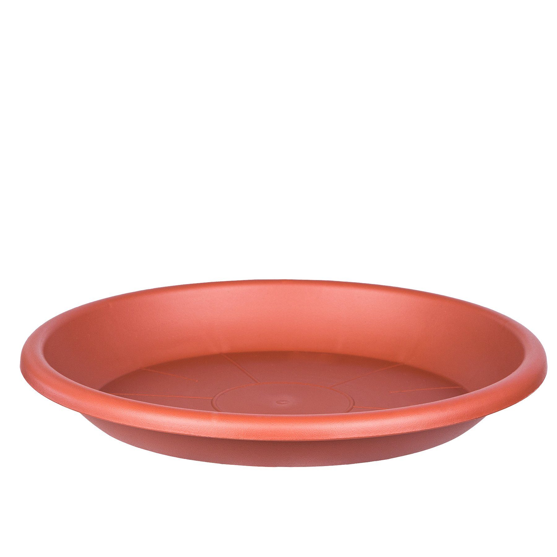 BigDean Blumentopfuntersetzer für Pflanzkübel Kunststoff rund, Zubehör für Pflanztöpfe, Packung, 3-tlg., Bodendurchmesser außen: ca. 19 cm Farbe: Terrakotta