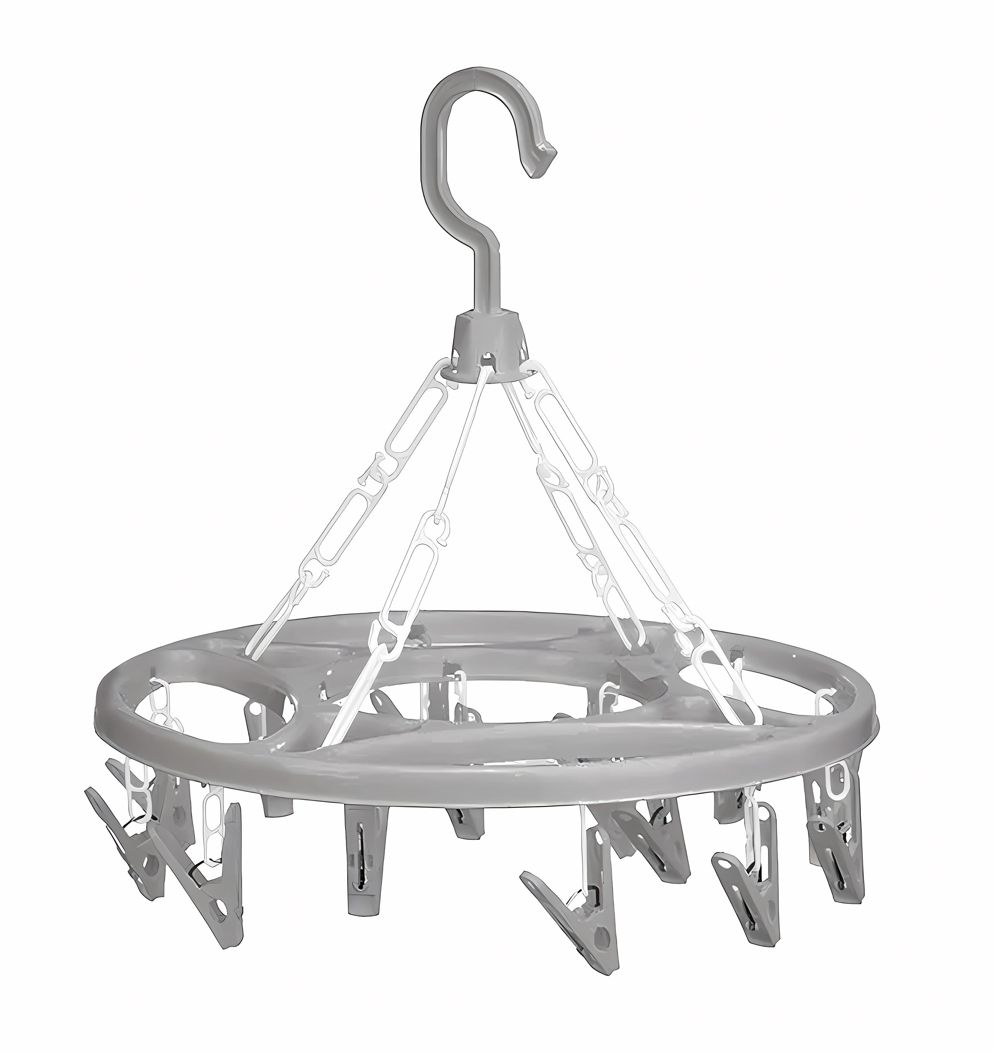 Arte Regal Balkonwäschetrockner Camping WÄSCHETROCKNER KARUSSEL mit 15x Klammern 71 (Grau), aus Kunststoff Wäschespinne Wäscheleine