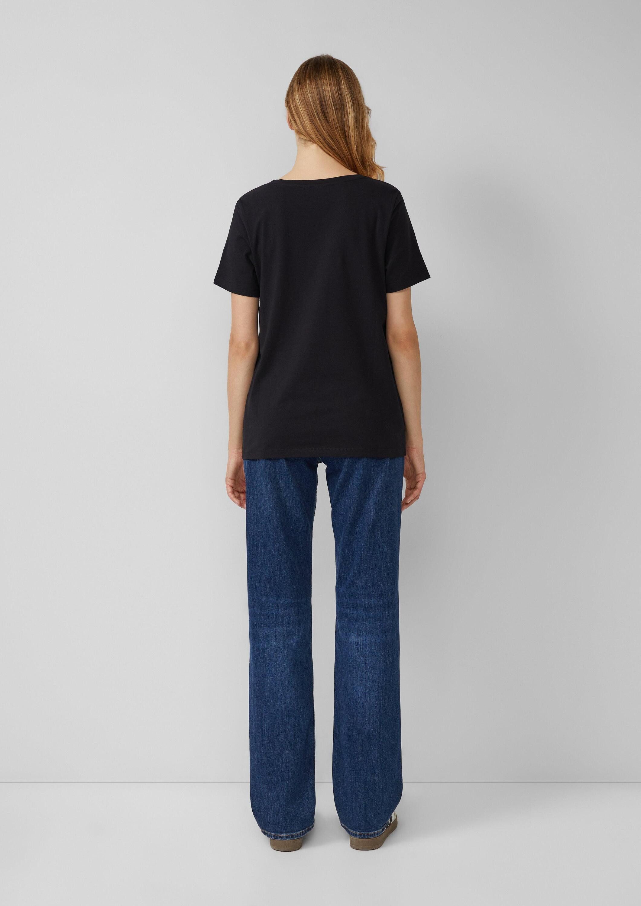 s.Oliver Kurzarmshirt T-Shirt T-Shirt mit V-Ausschnitt