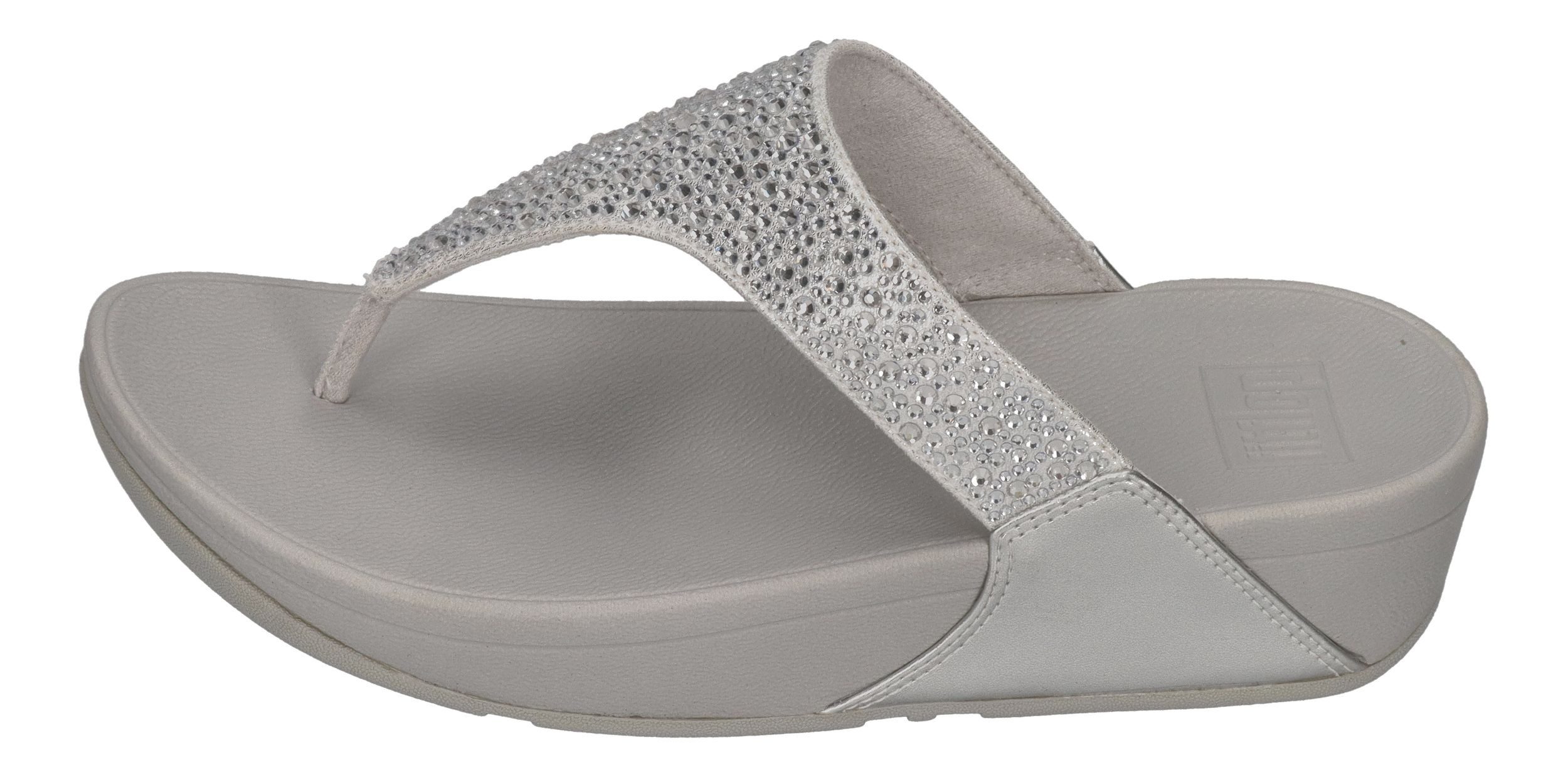 Fitflop LULU CRYSTAL-MIX TOE-POST Zehentrenner Silver günstig online kaufen