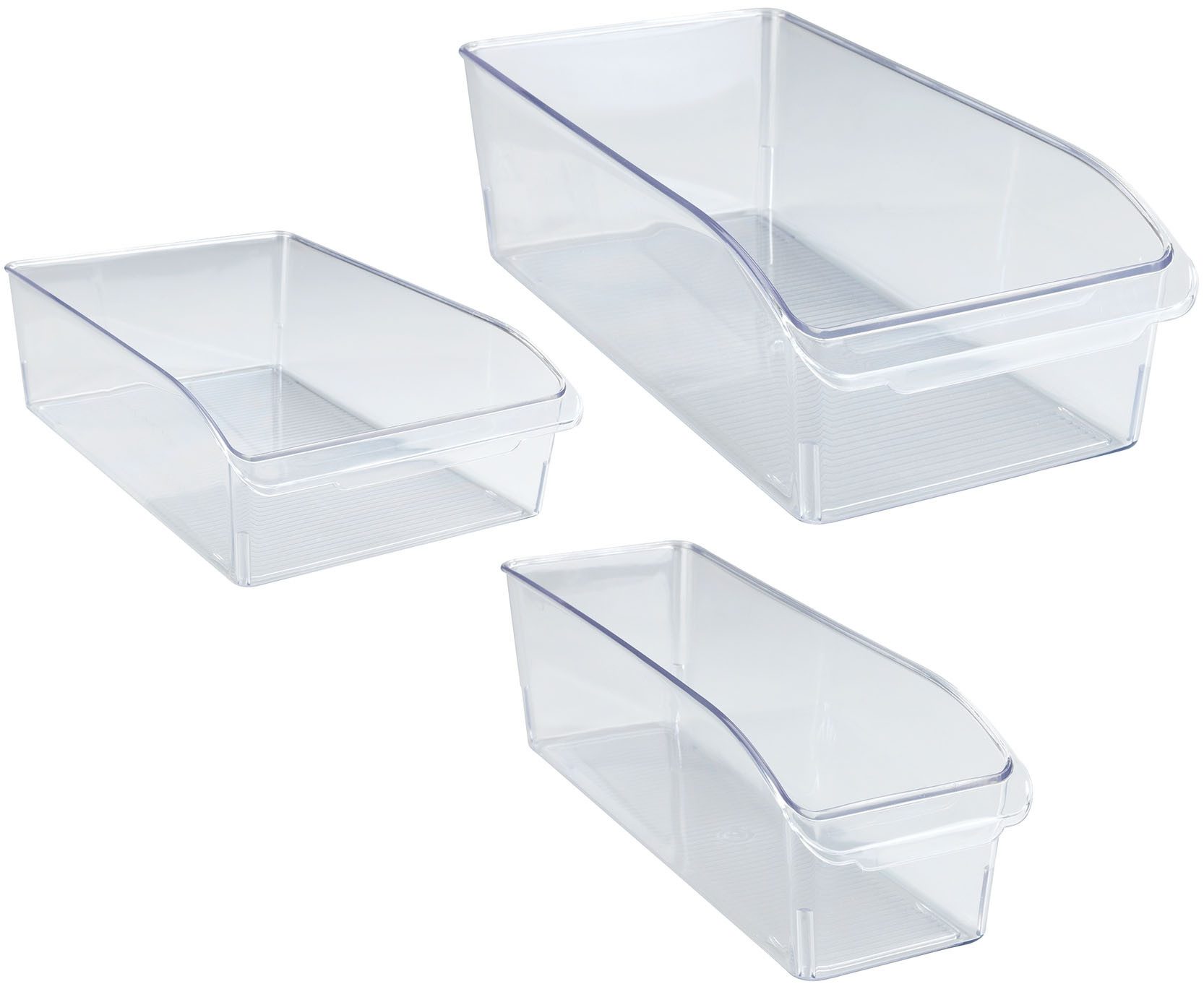 WENKO Aufbewahrungssystem Kühlschrank-Organizer-Set, Kunststoff, (Set, 3-tlg), Boxen für Vorräte & Lebensmittel, für Kühlschrank & Vorratsschrank