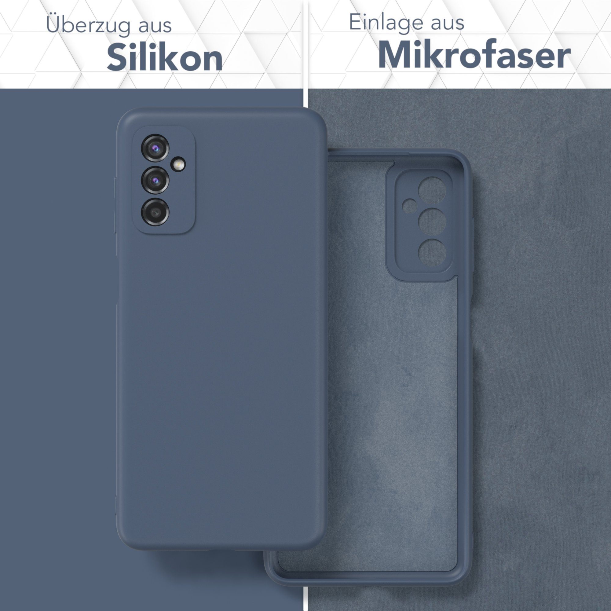 EAZY CASE Handyhülle für Samsung Galaxy M52 5G Hülle Silikon 6,7 Zoll, Handy Softcase mattierte Silikonhülle Back Cover Soft Blau / Petrol