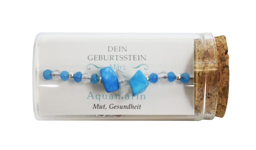 Jojo Armband "März" Geburtsstein Armband im Gläschen