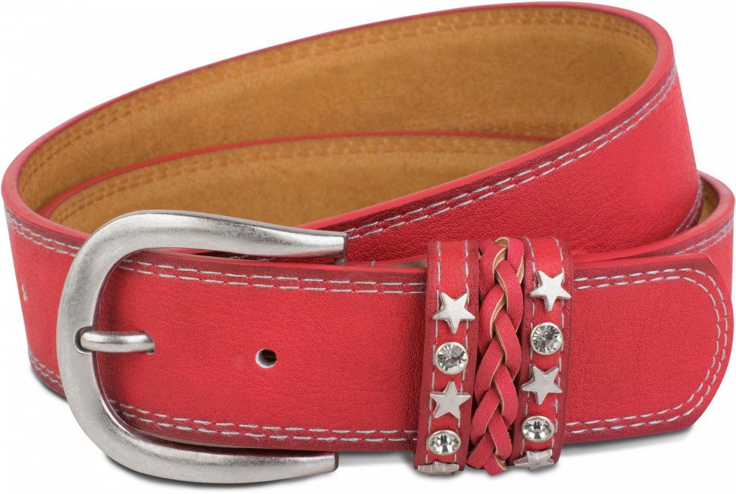 styleBREAKER Ремни из кожзама Ремни mit Schmuckband an der Schließe (1-St)