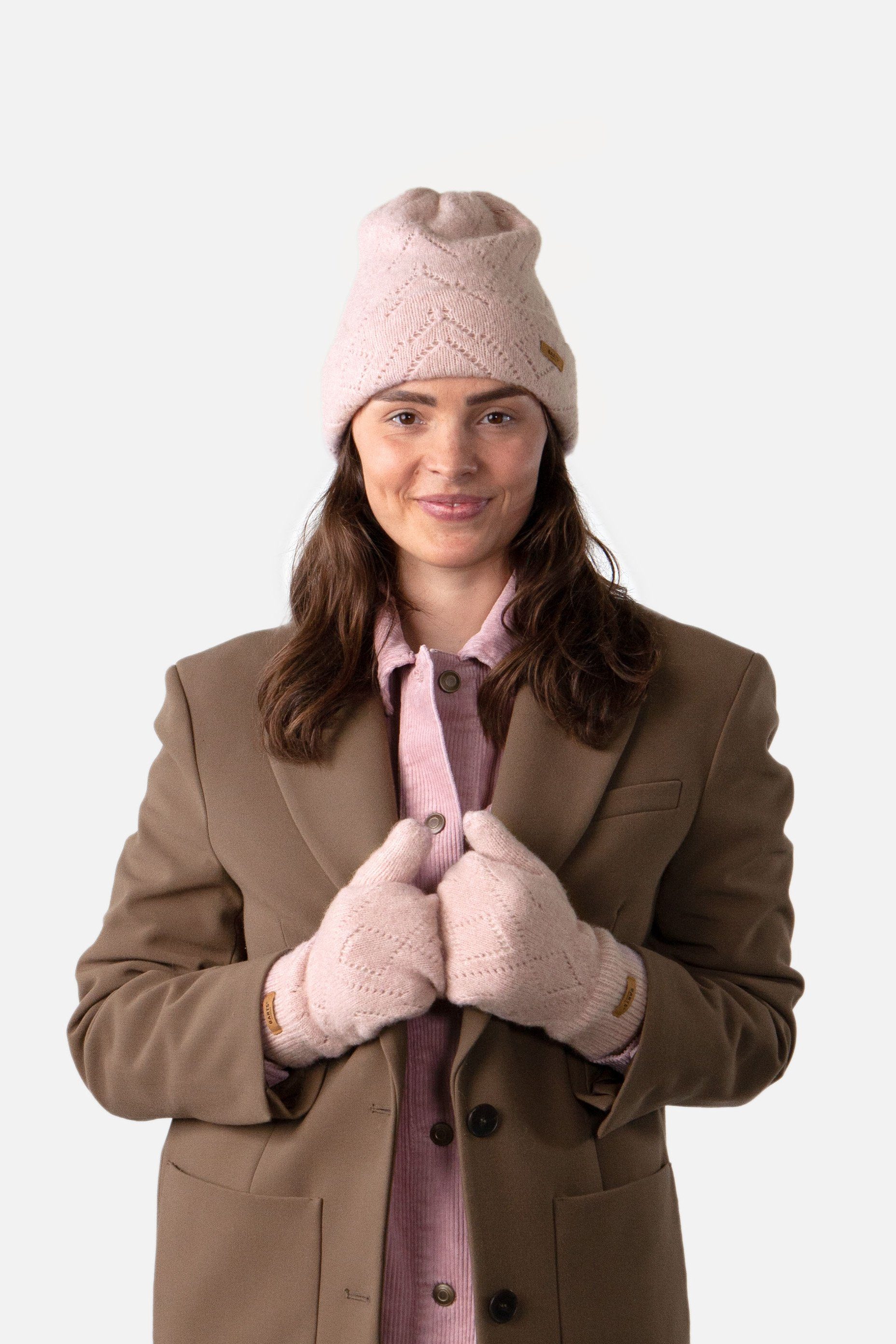 Damen Muster Mütze Beanie Barts gestricktes Barts pink Bridgey Strickmütze