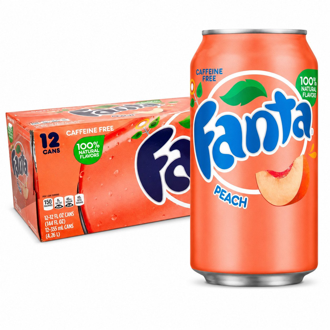 Candy & Bar Softgetränk Fanta Peach USA 12 x 355 ml – Pfirsich-Limonade
