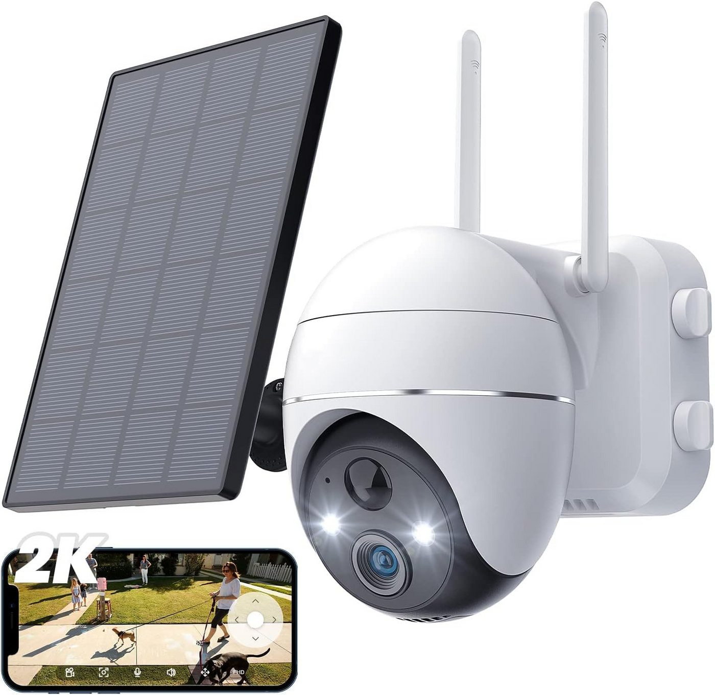 Thumbnail - Avylet Überwachungskamera 2K 3MP Überwachungskamera Aussen Solar/Akku mit Solarpanel (Aussen, außen, Außenbereich, Outdo...
