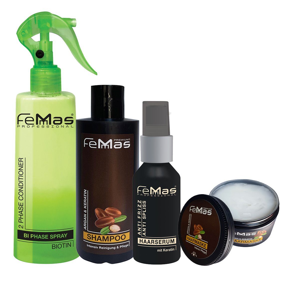 Haarpflege-Set FemMas Deluxe Haarpflegeset Argan & Biotin
