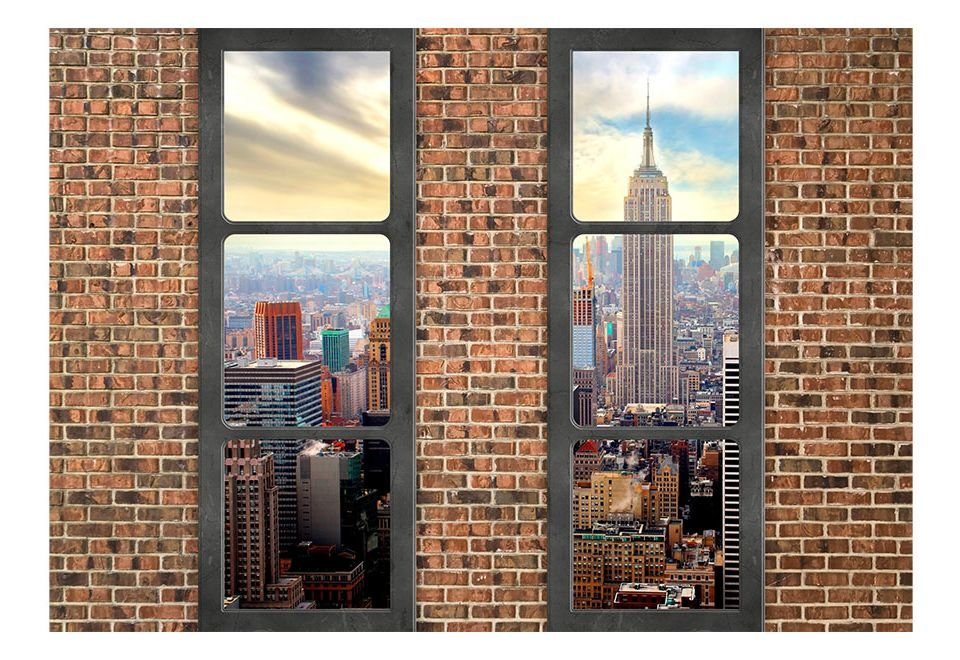 KUNSTLOFT Vliestapete The view from the window: New York 3.43x2.45 m, Halb-matt, Matt, lichtbeständige Design Tapete