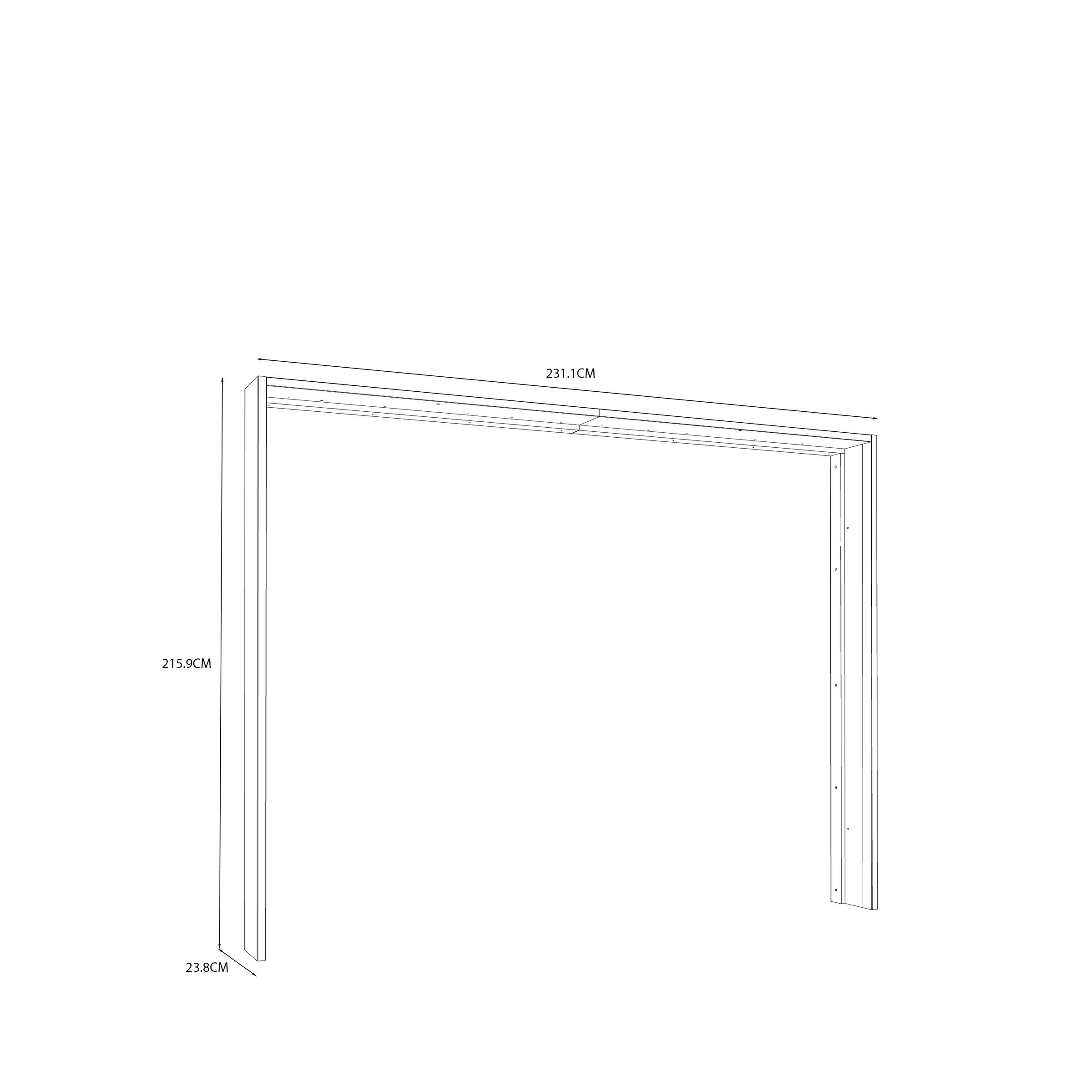 PREISBRECHER Passepartout SAVONA für Kleiderschrank, Eiche Antik Dekor - 231,1x215,9x23,8cm (BxHxT)