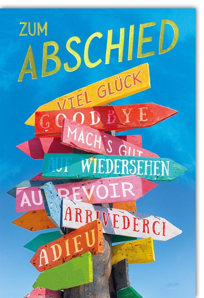 Verlag Dominique Grußkarten Abschied Glückwunschkarte im Format 11,5