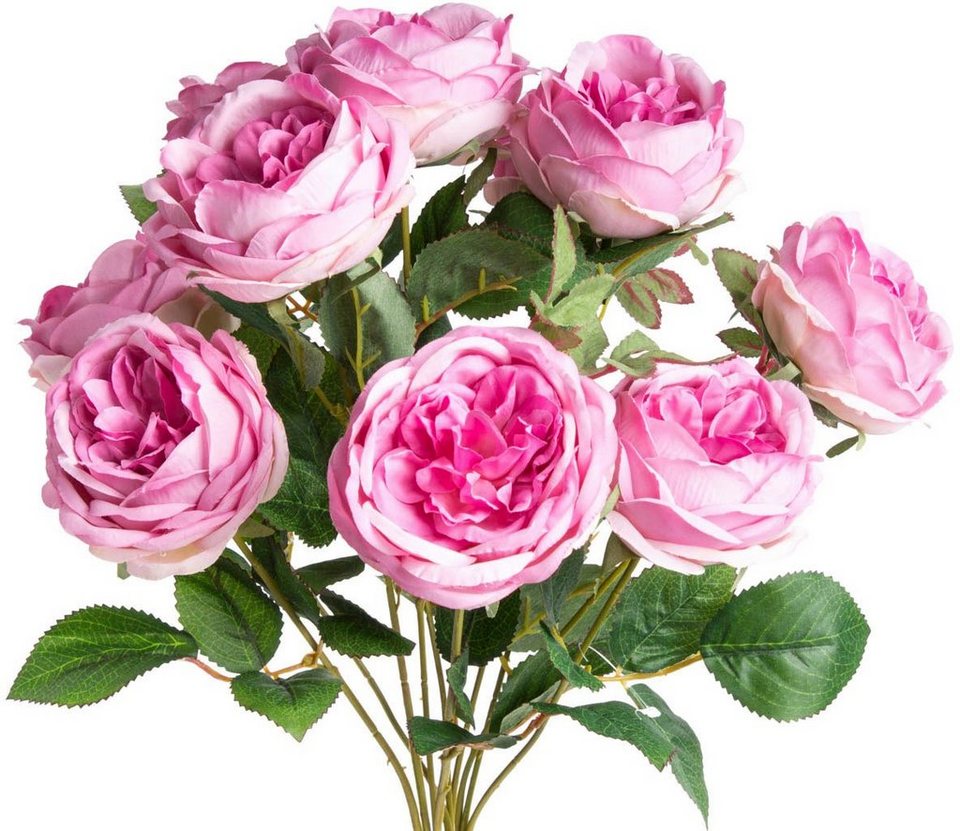 Englischer Naturgetreue Rose, 46 Kunstpflanze Höhe cm, Botanic-Haus, Rosenbusch Kunstblume