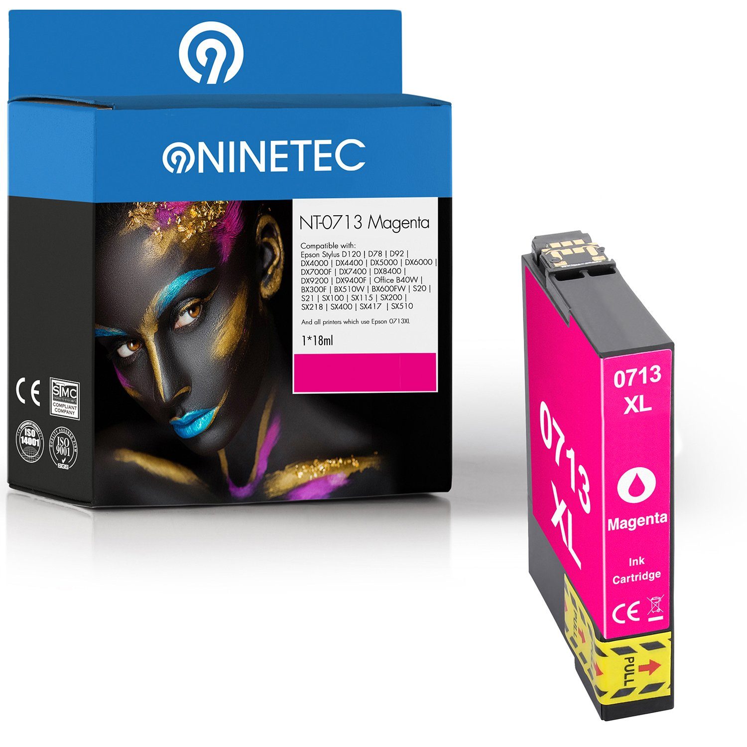 NINETEC ersetzt Epson T0713 Magenta Tintenpatrone