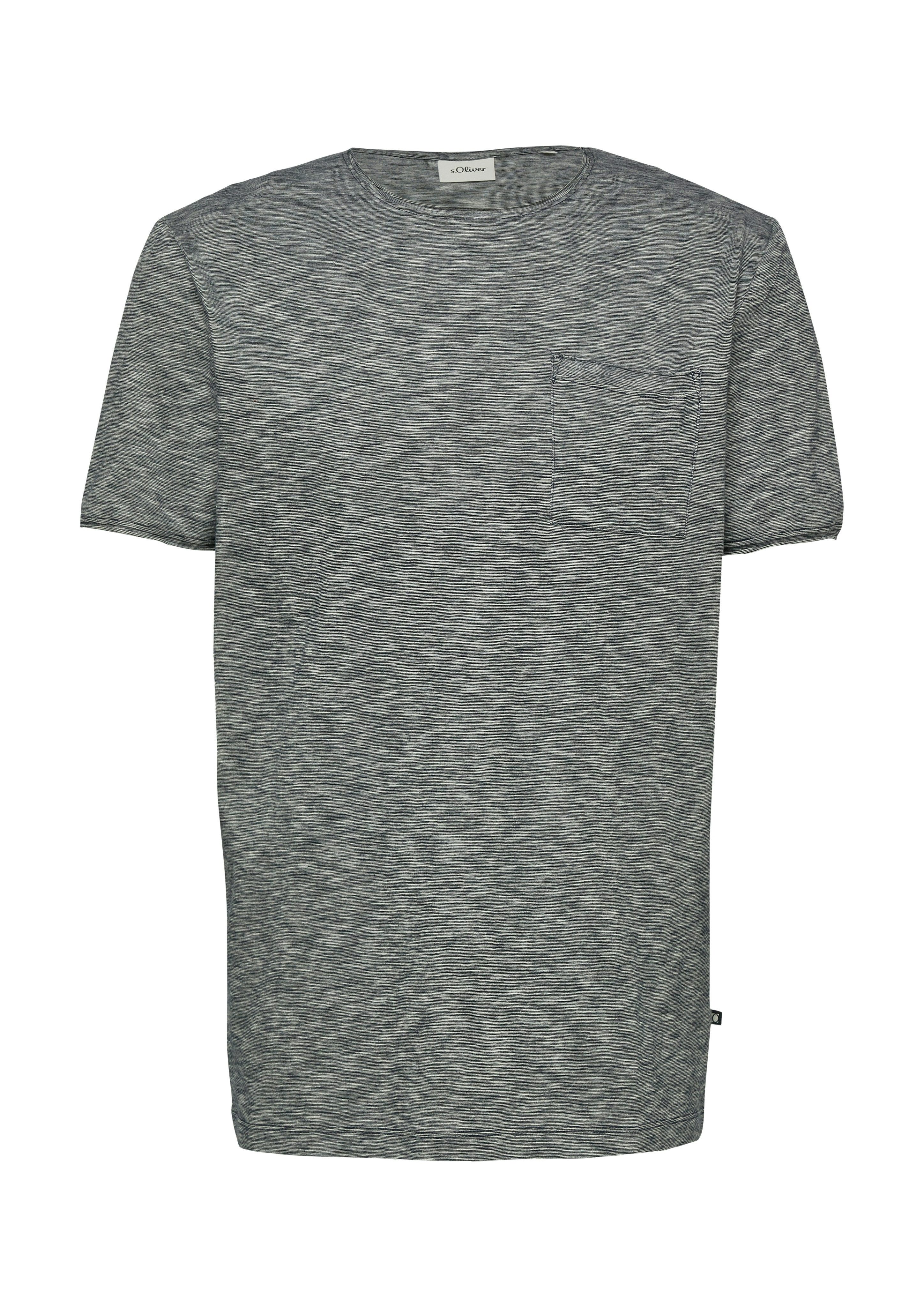 s.Oliver Kurzarmshirt Sommershirt meliert, mit Brusttasche – Bild 4 von 4
