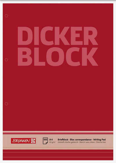 BRUNNEN Collegeblock BRUNNEN 1052787 Block "Dicker Block" A4 liniert
