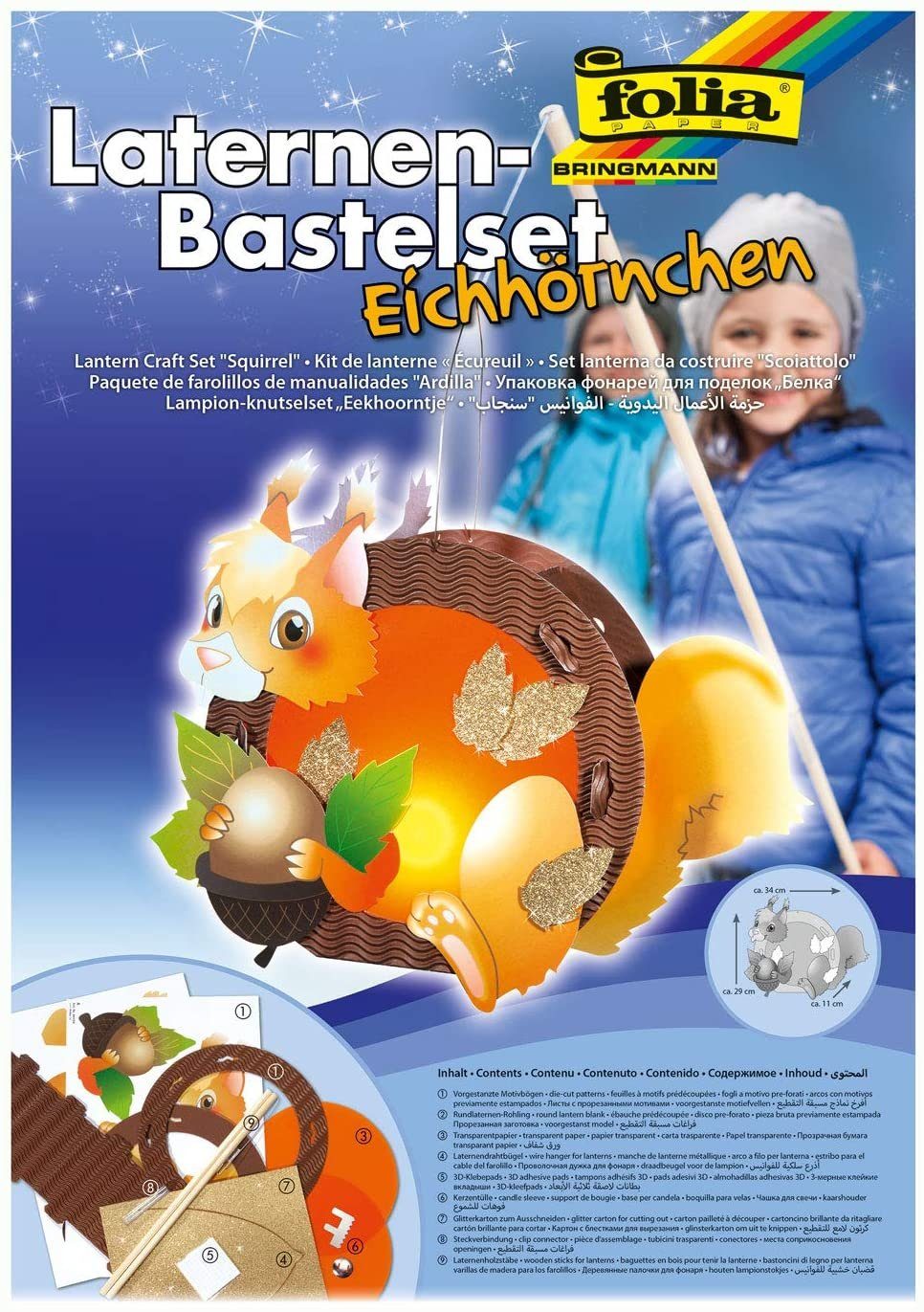 Folia Umzugslaterne folia Laternen-Bastelset "Eichhörnchen"