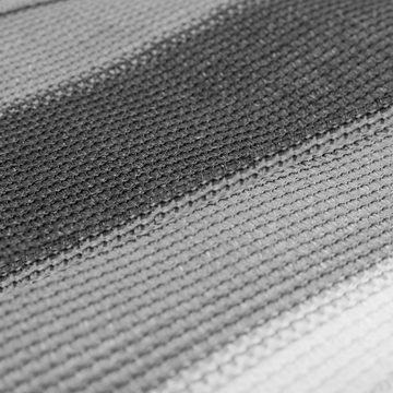Sekey Balkonsichtschutz HDPE Balkonverkleidung Sonnenschutz für Balkon Sichtschutz ohne Bohren Grau-weiß-schwarz gestreift, mit Aluminiumösen