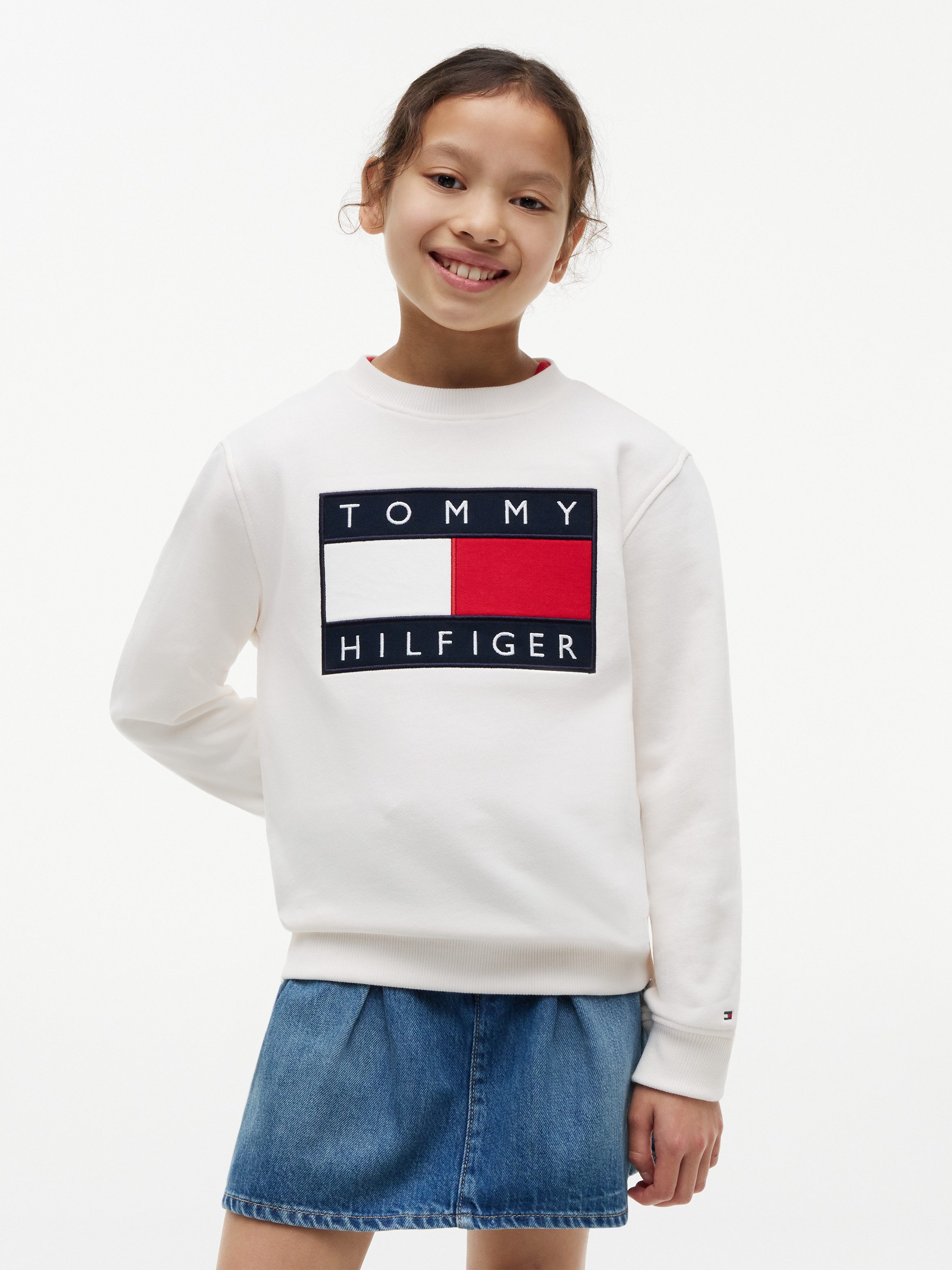 Tommy Hilfiger Sweatshirt Regular Fit, Kinder bis 16 Jahre, Logo-Applikation