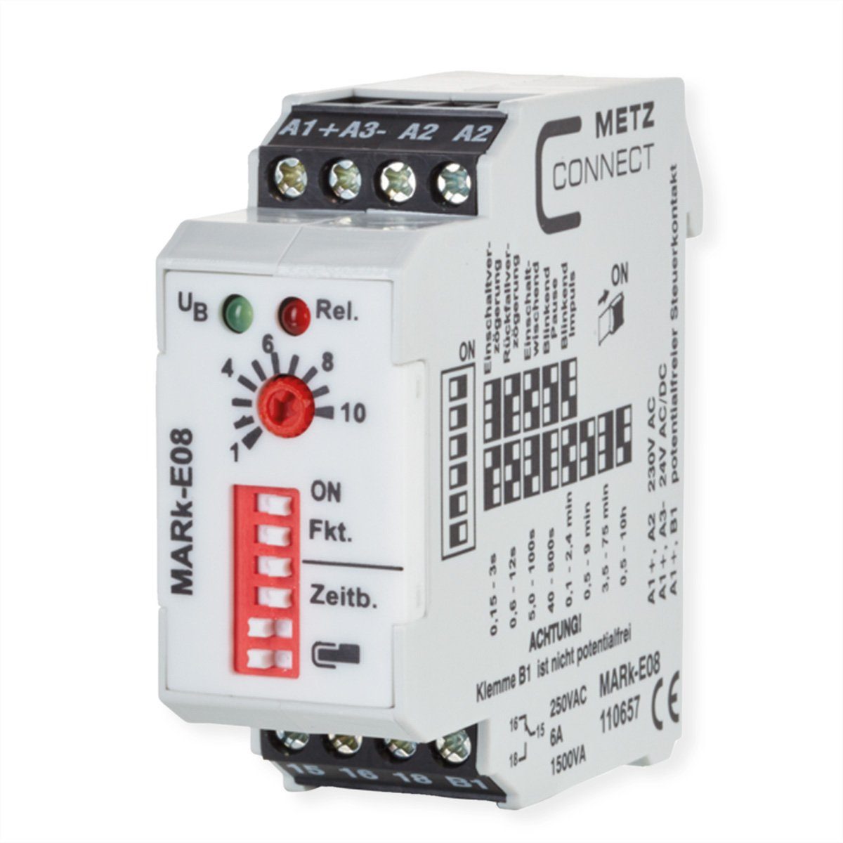 Metz Connect MARk-E08 230 V AC, 24 V AC/DC Zeitrelais Netzwerk-Switch (110657)