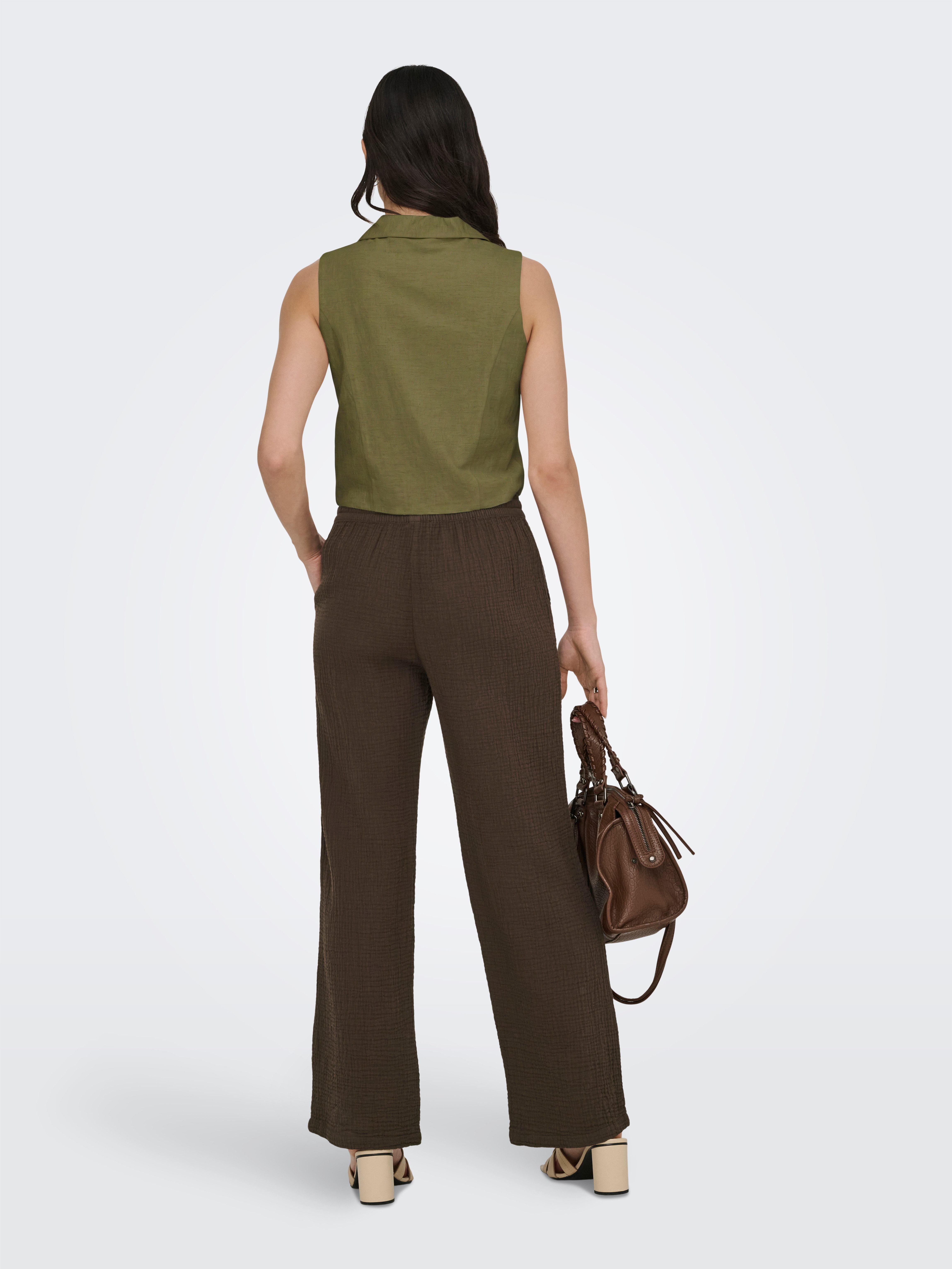 JDY Anzugweste JDYMILAN LINEN S/L WAISTCOAT TLR mit Leinen