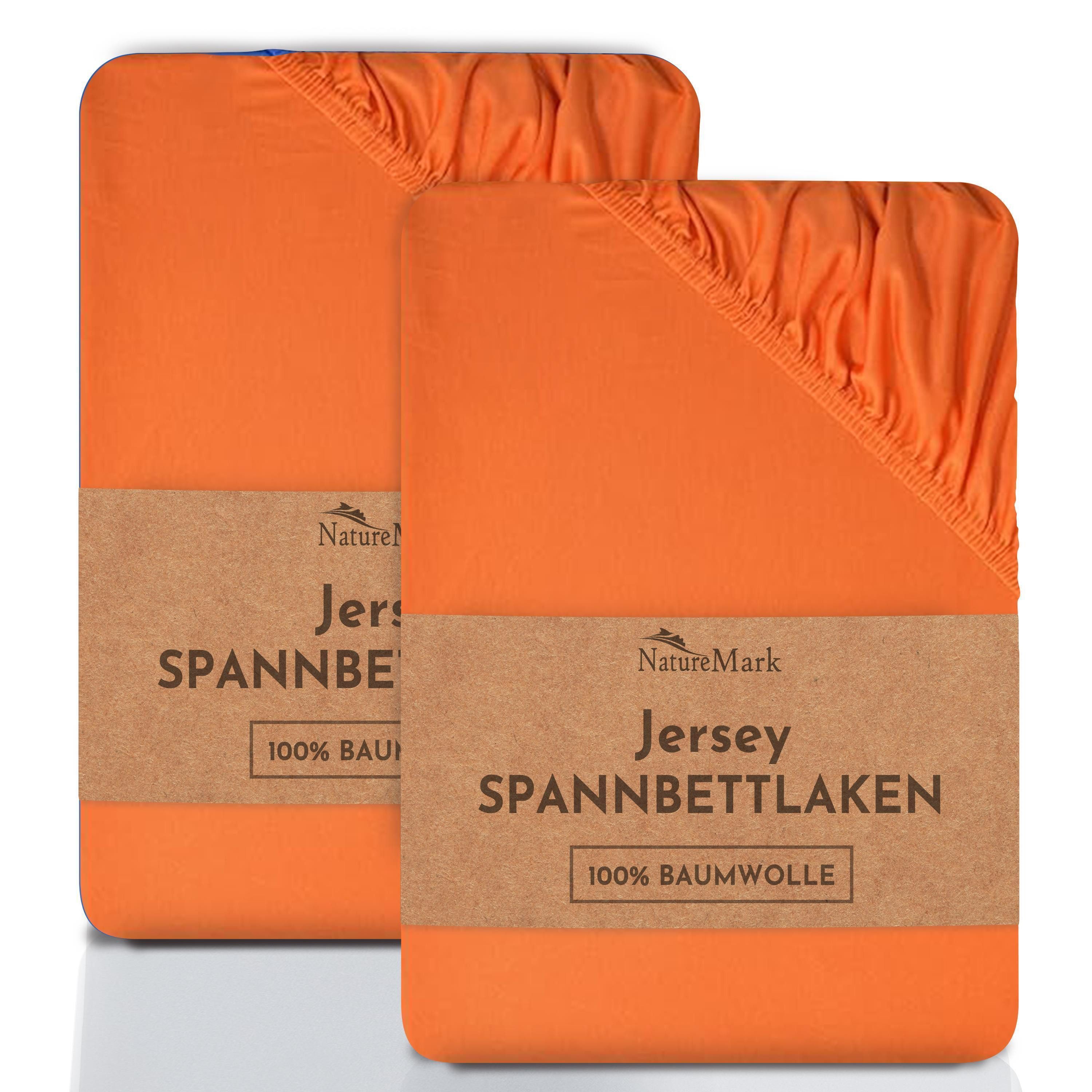 NatureMark Spannbettlaken 2er-Set Jersey Spannbetttuch 100% Baumwolle, 100% günstig online kaufen