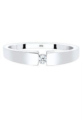 Elli DIAMONDS Verlobungsring Klassisch Bandring Diamant 0.06 ct. 925 Silber