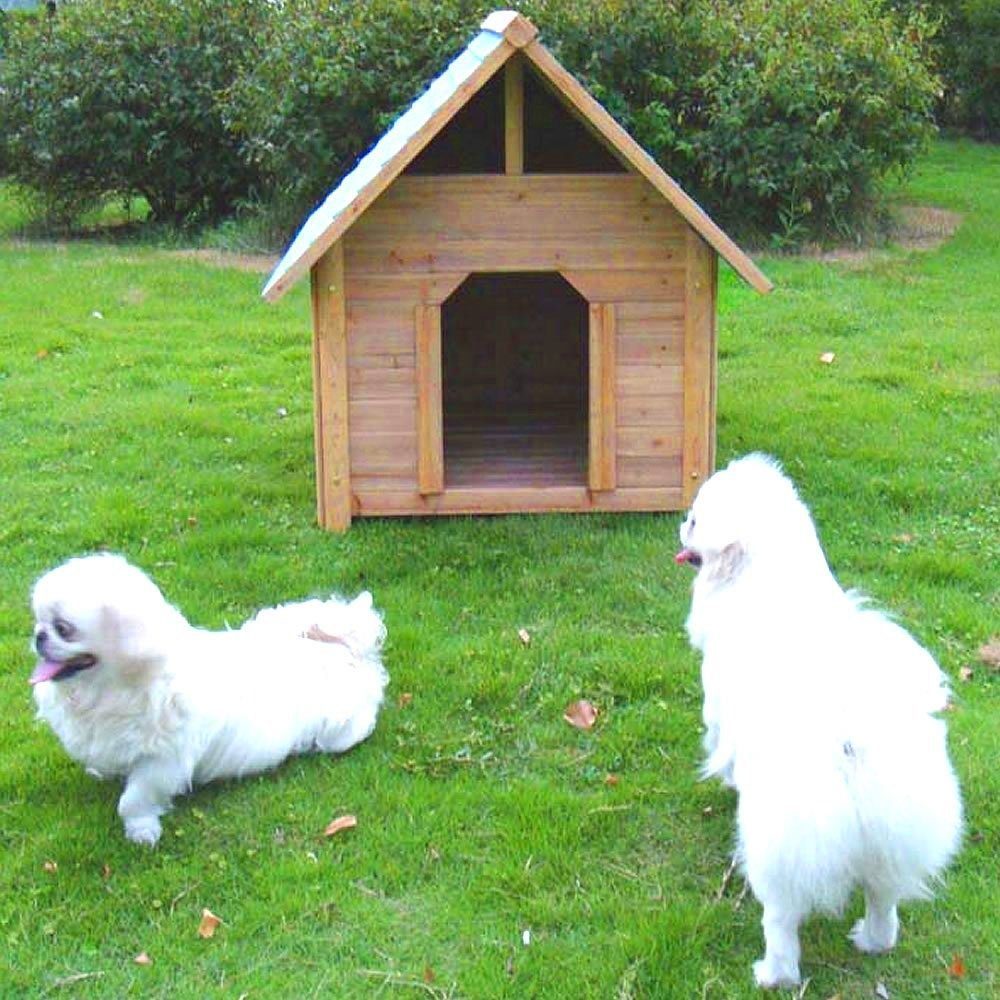 Melko Hundehütte Hundehaus 75x115x95 CM Wetterfest Haustierhütte Hundehöhle, Wetterfest